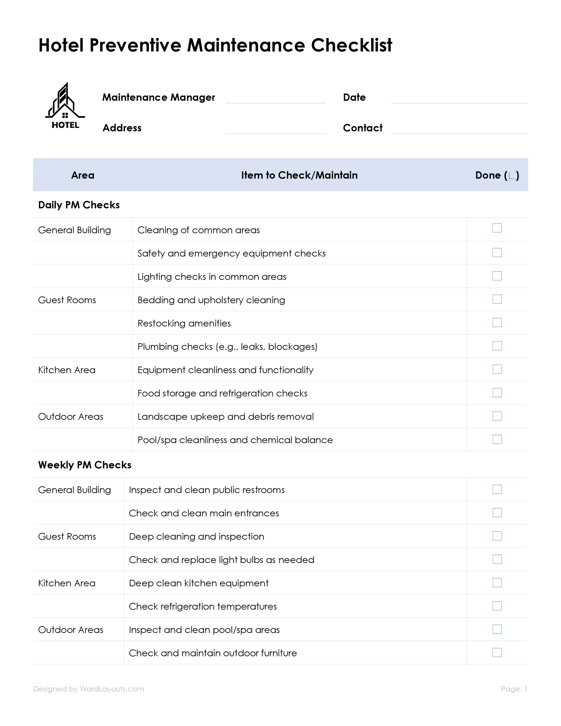 Semi Truck Preventive Maintenance Checklist - WordLayouts