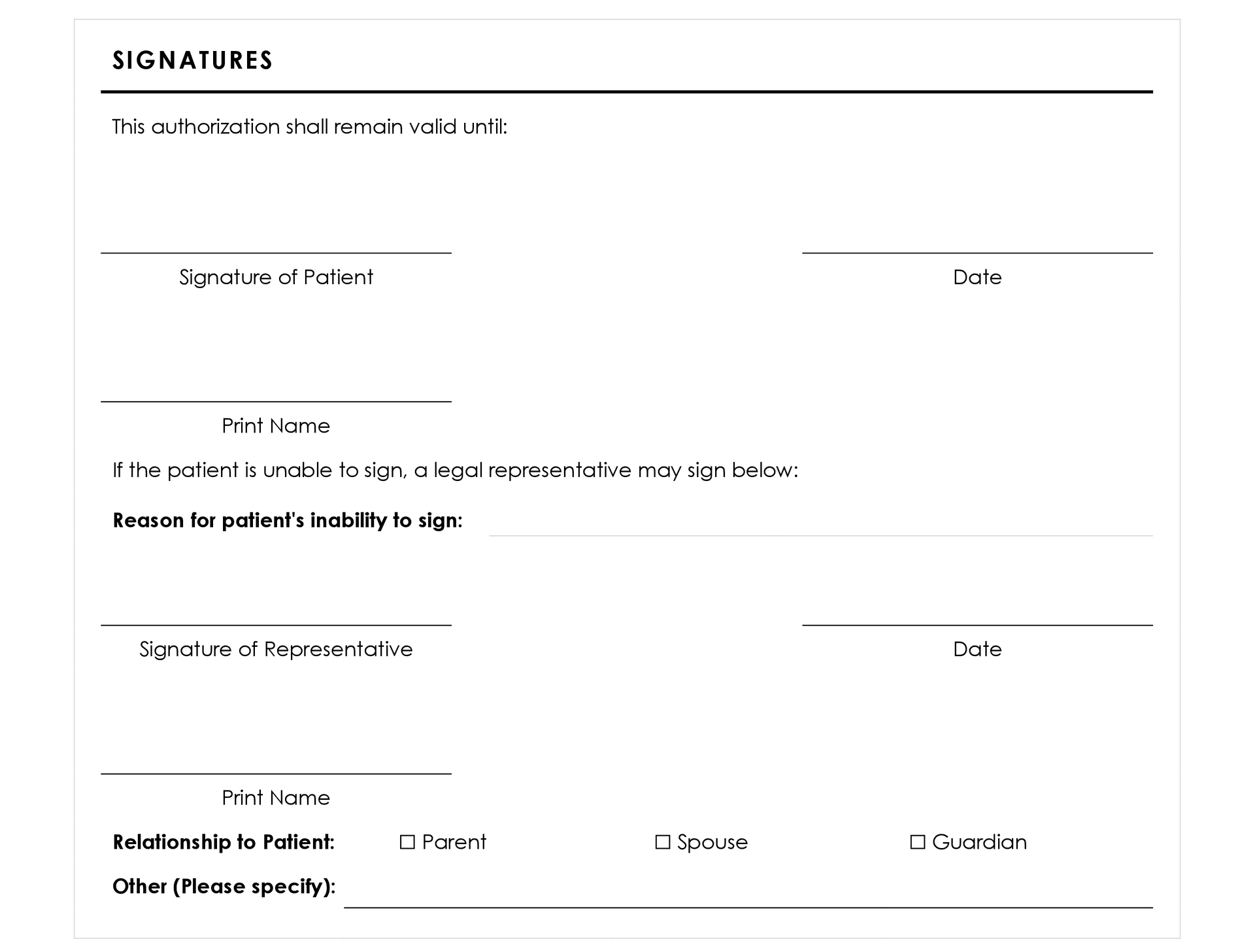 free-medical-records-release-authorization-forms-wordlayouts for Free Printable Medical Authorization Form Free Medical Records Release (Authorization) Forms - WordLayouts for Free Printable Medical Authorization Form
