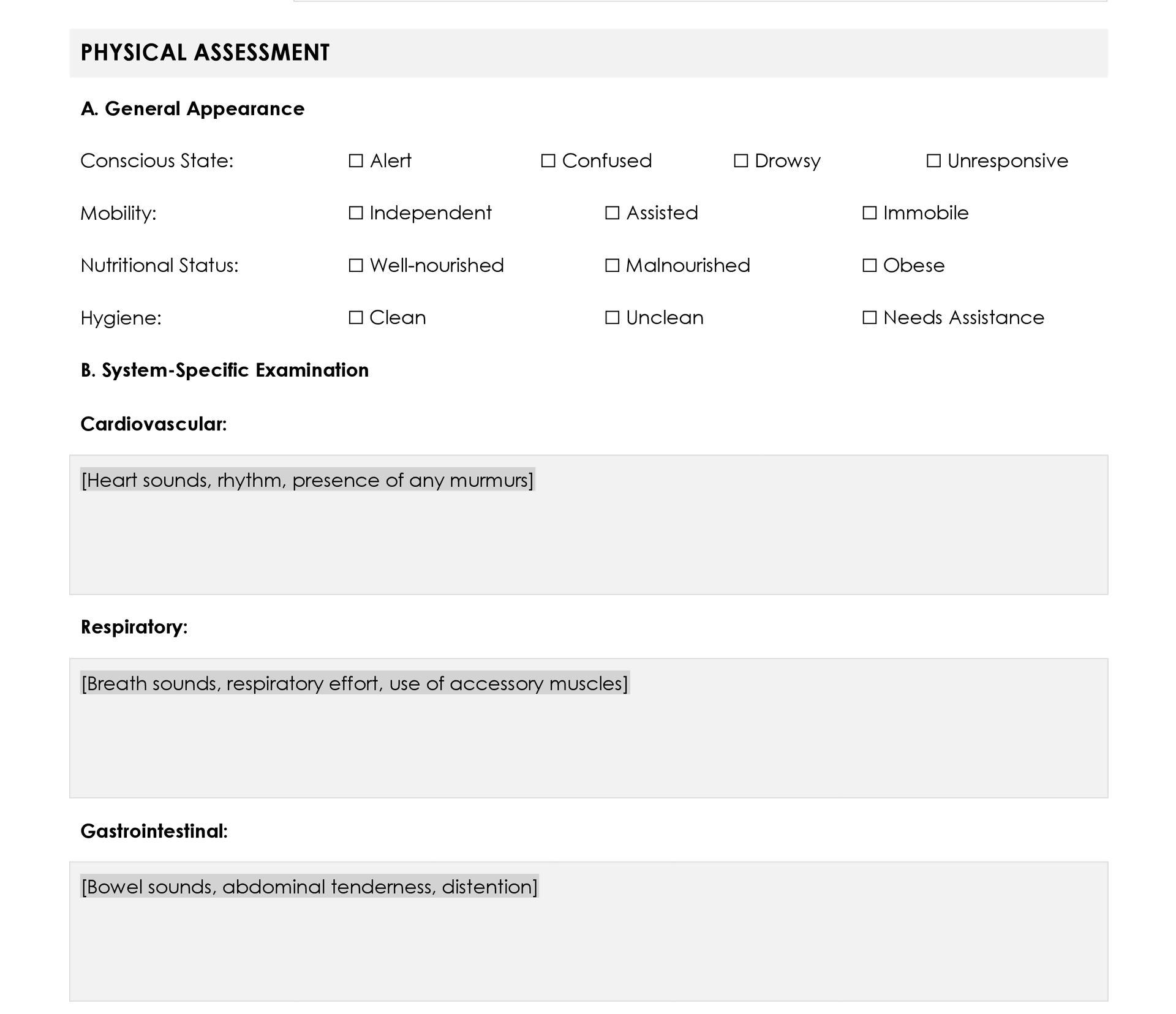 free-nursing-assessment-form-template-wordlayouts for Free Printable Nursing Assessment Forms Free Nursing Assessment Form Template - WordLayouts for Free Printable Nursing Assessment Forms