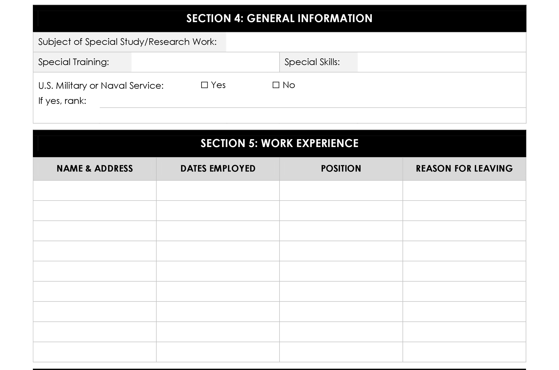 free-employment-application-form-template-wordlayouts for Free Printable General Employment Application Free Employment Application Form Template - WordLayouts for Free Printable General Employment Application