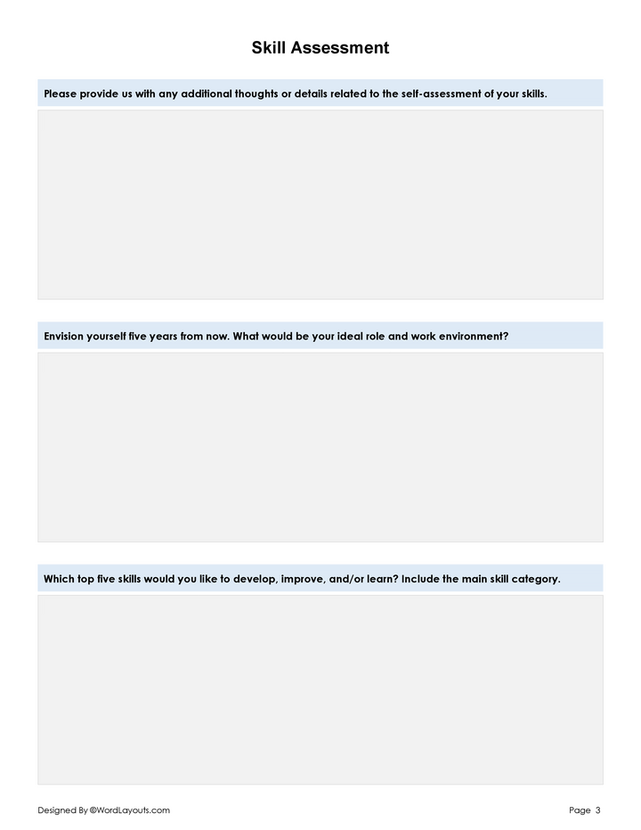 Free Skills Assessment Form Template - WordLayouts