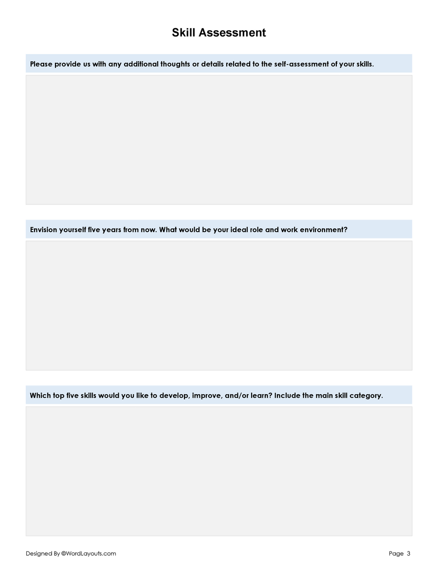 Free Skills Assessment Form Template - WordLayouts
