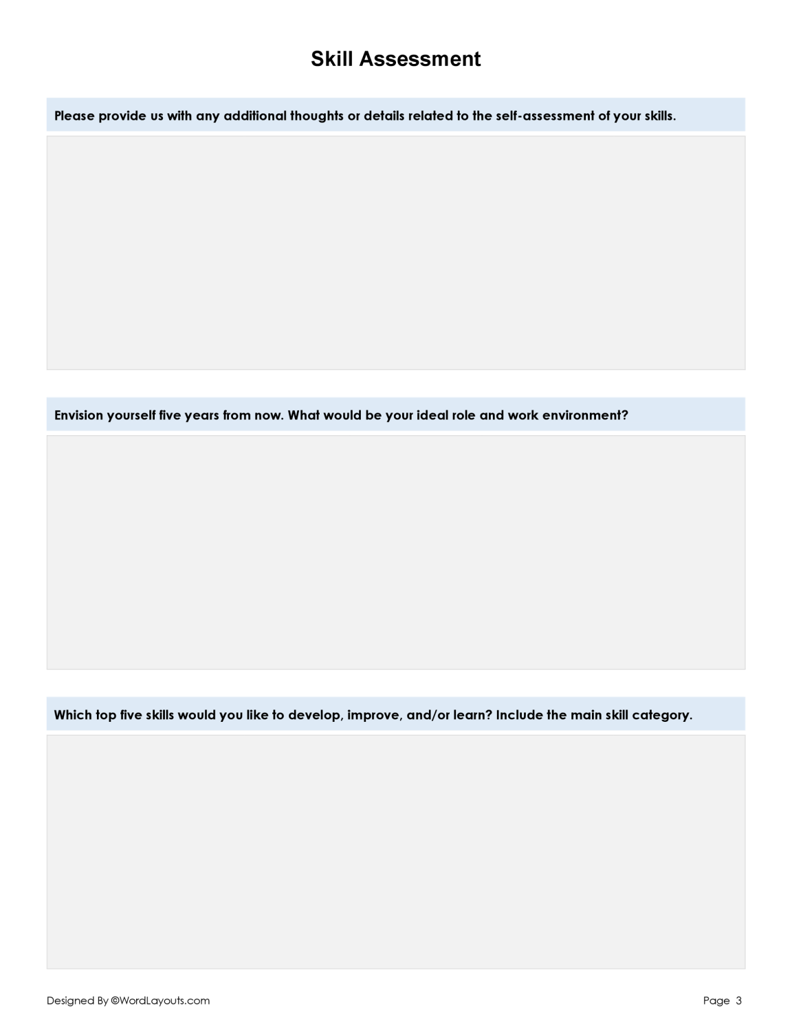 Free Skills Assessment Form Template - WordLayouts
