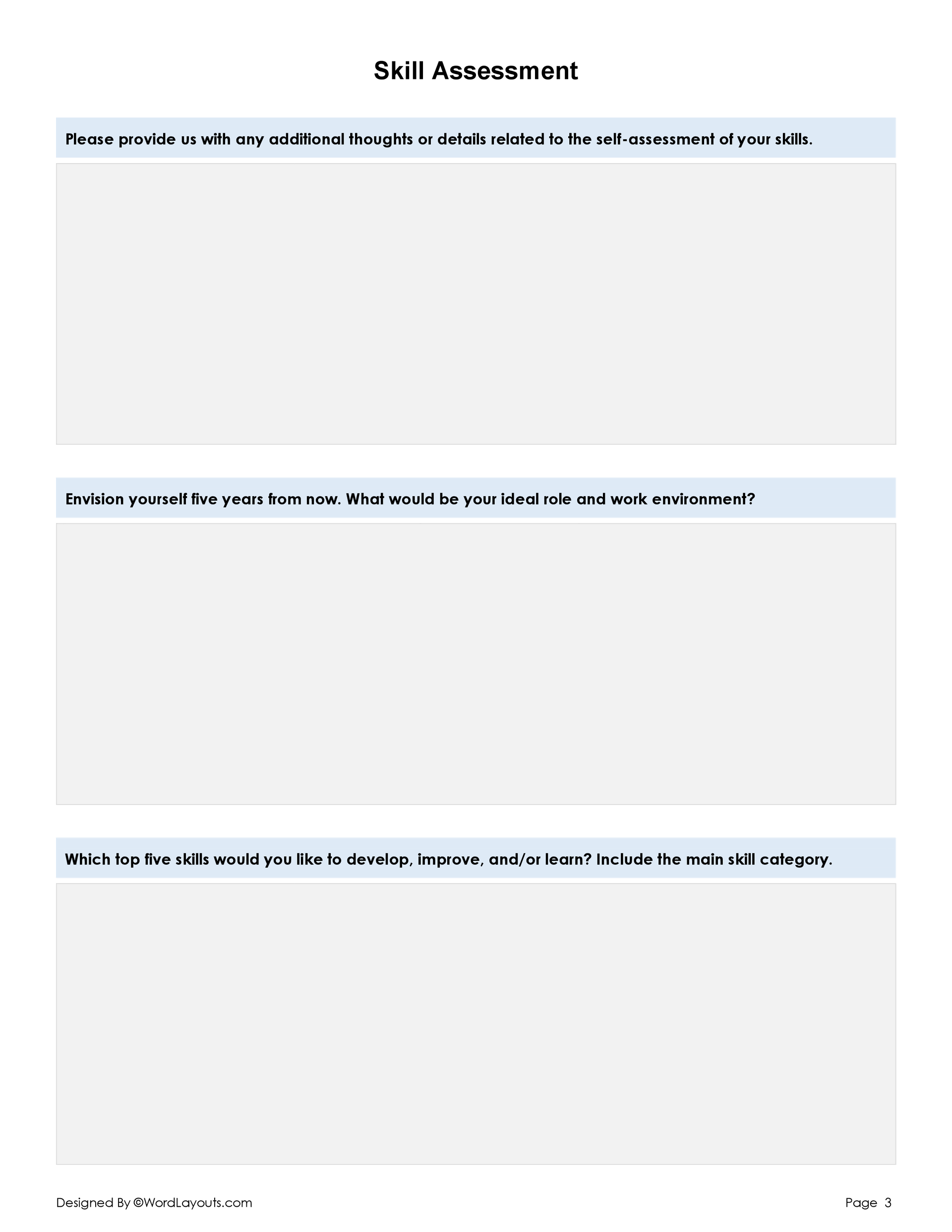 Free Skills Assessment Form Template - WordLayouts