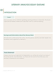 Literary Analysis Essay Outline Template - WordLayouts
