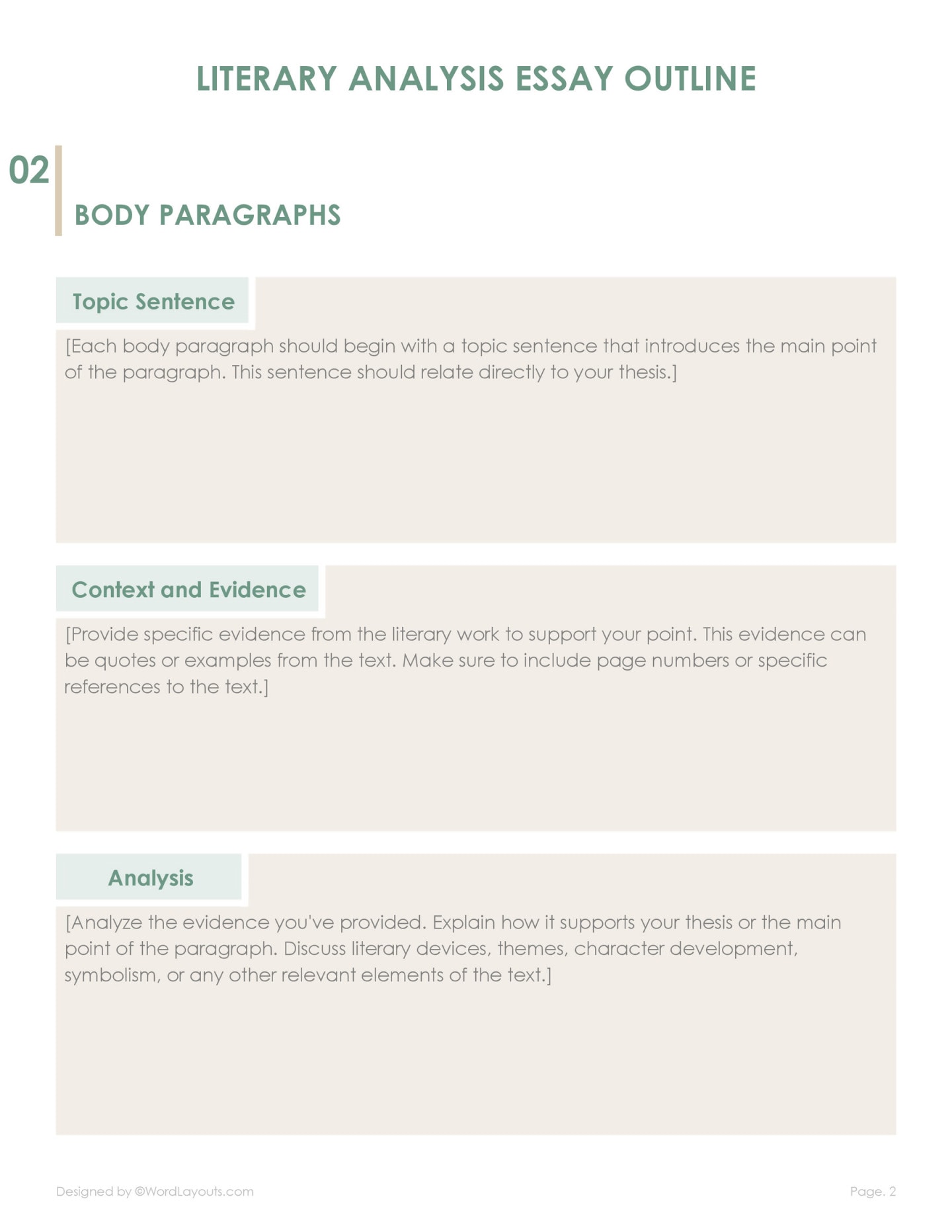 Free Narrative Essay Outline Template - WordLayouts