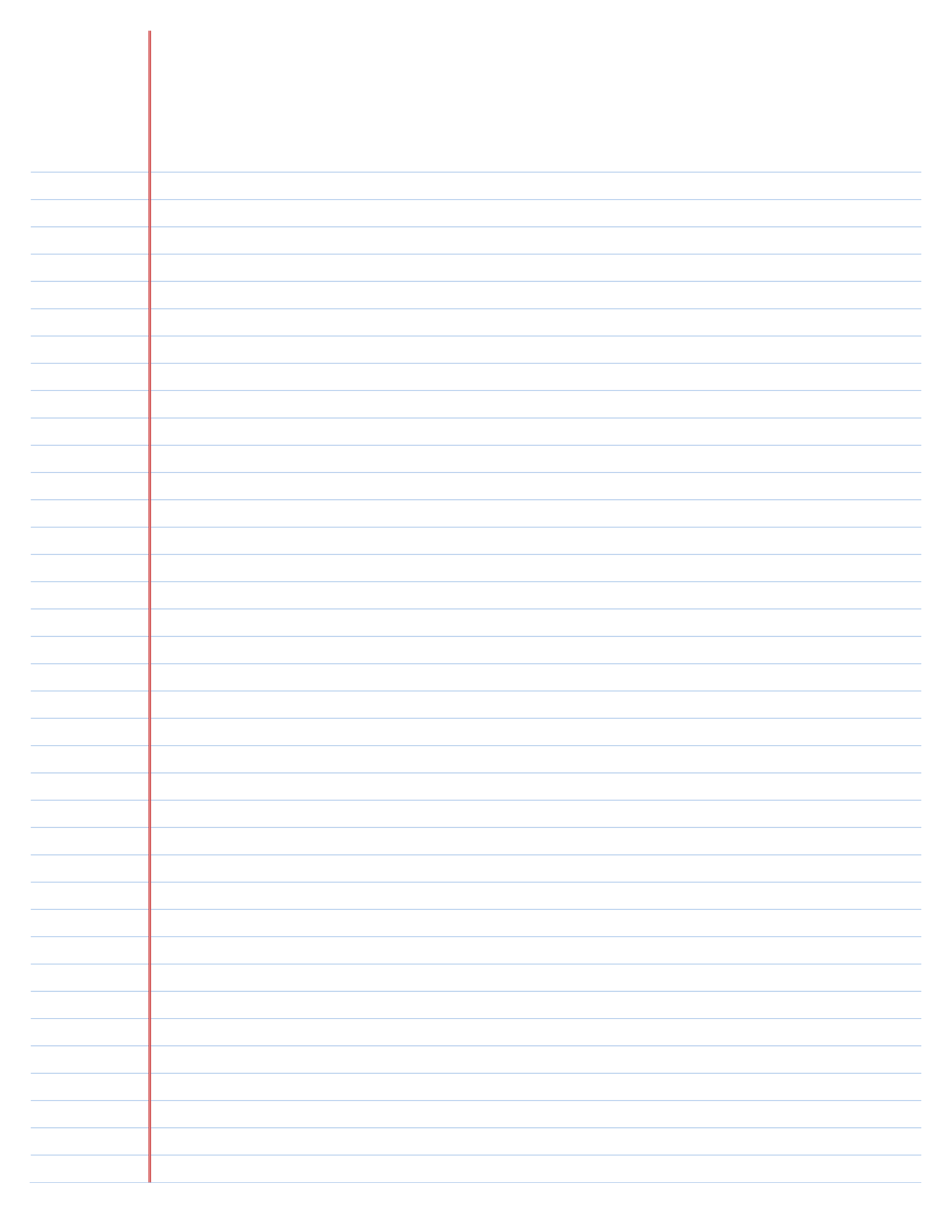 College Ruled Lined Paper Template - Printable - WordLayouts