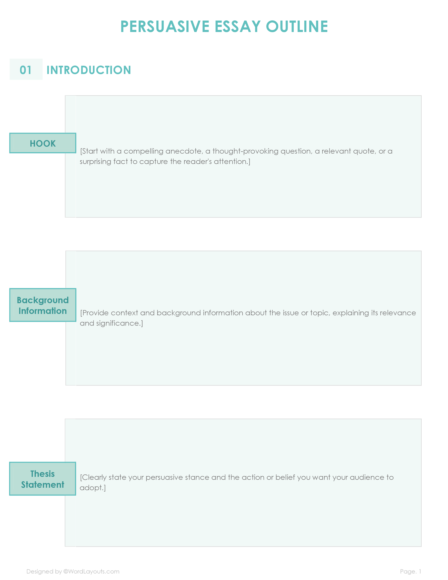 Free Persuasive Essay Outline Template WordLayouts Free Persuasive Essay Outline Template WordLayouts