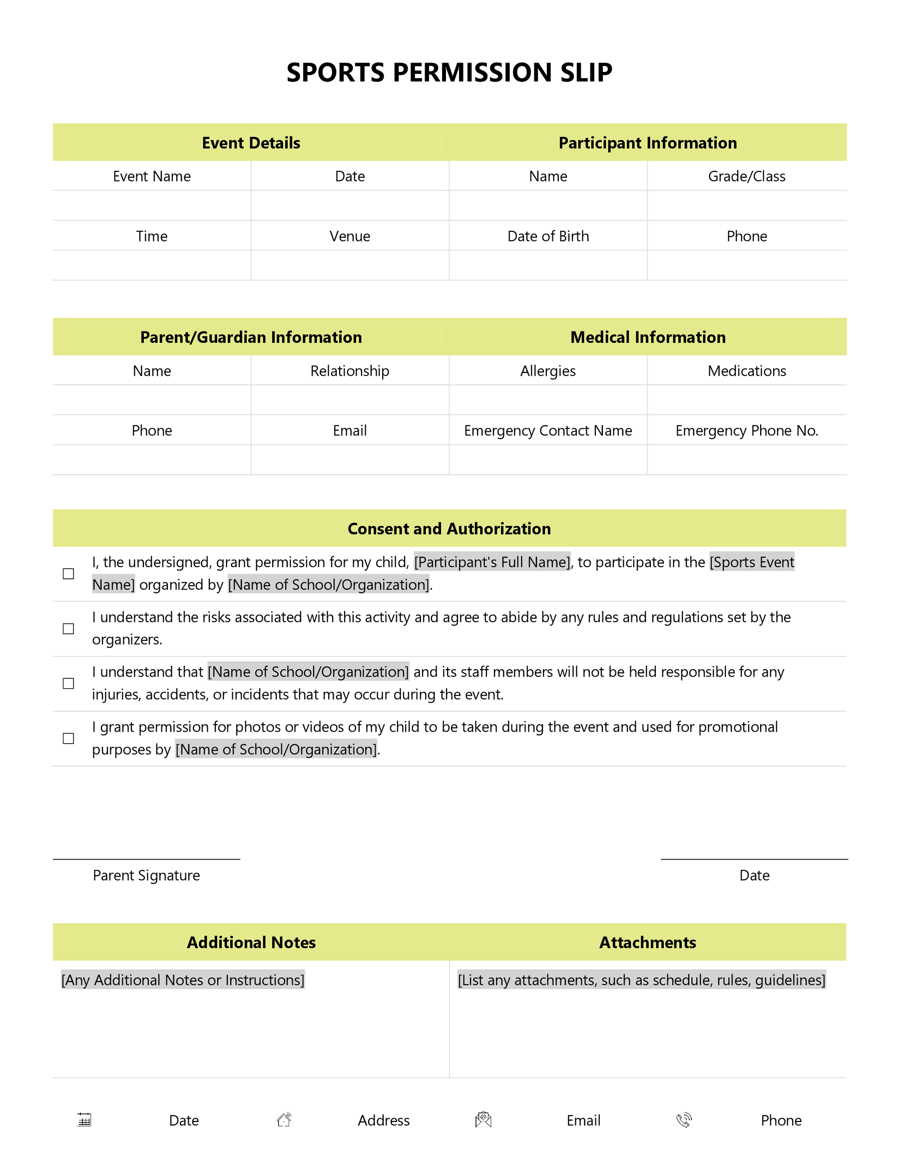 Sports Permission Slip Template - WordLayouts sports-permission-slip-template-wordlayouts
