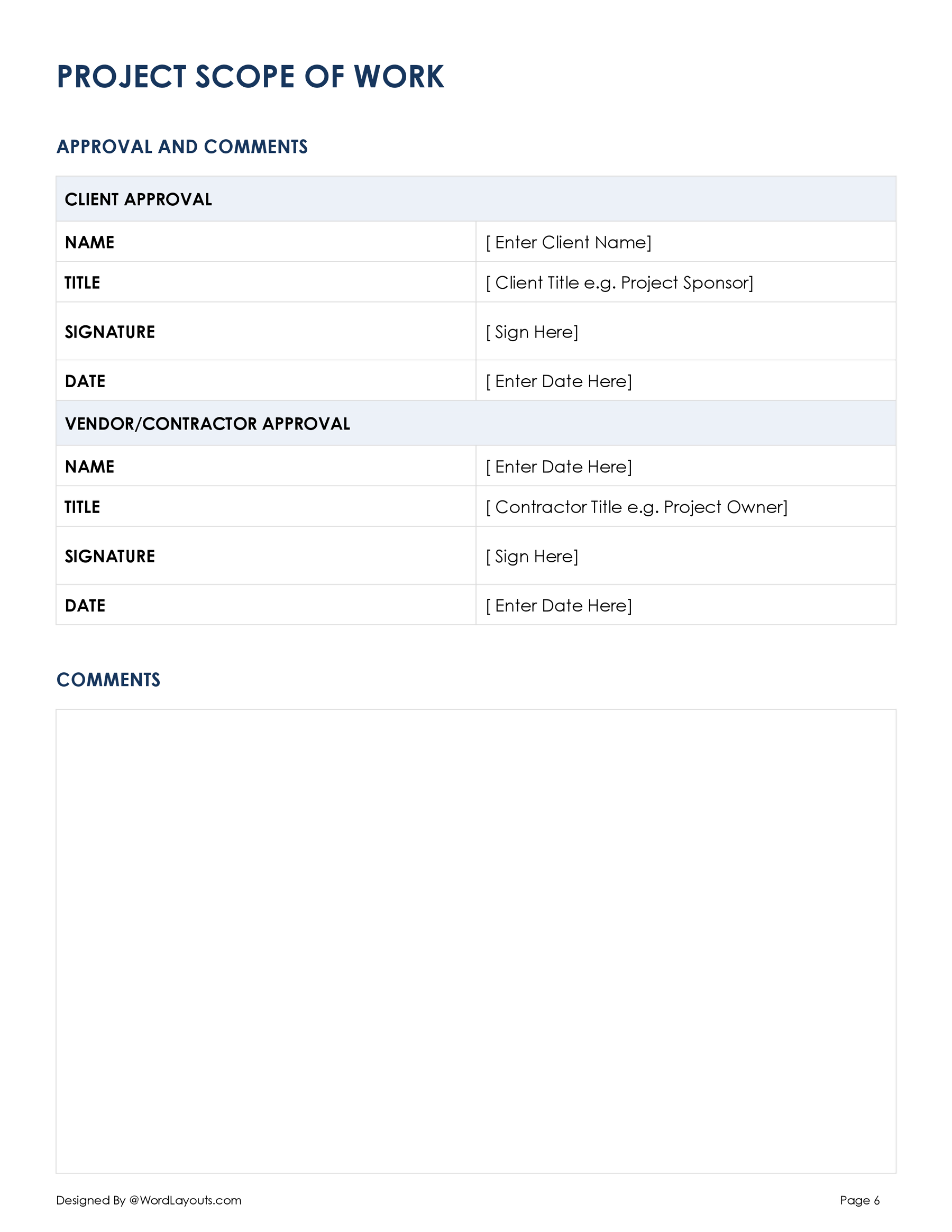 Project Scope Template