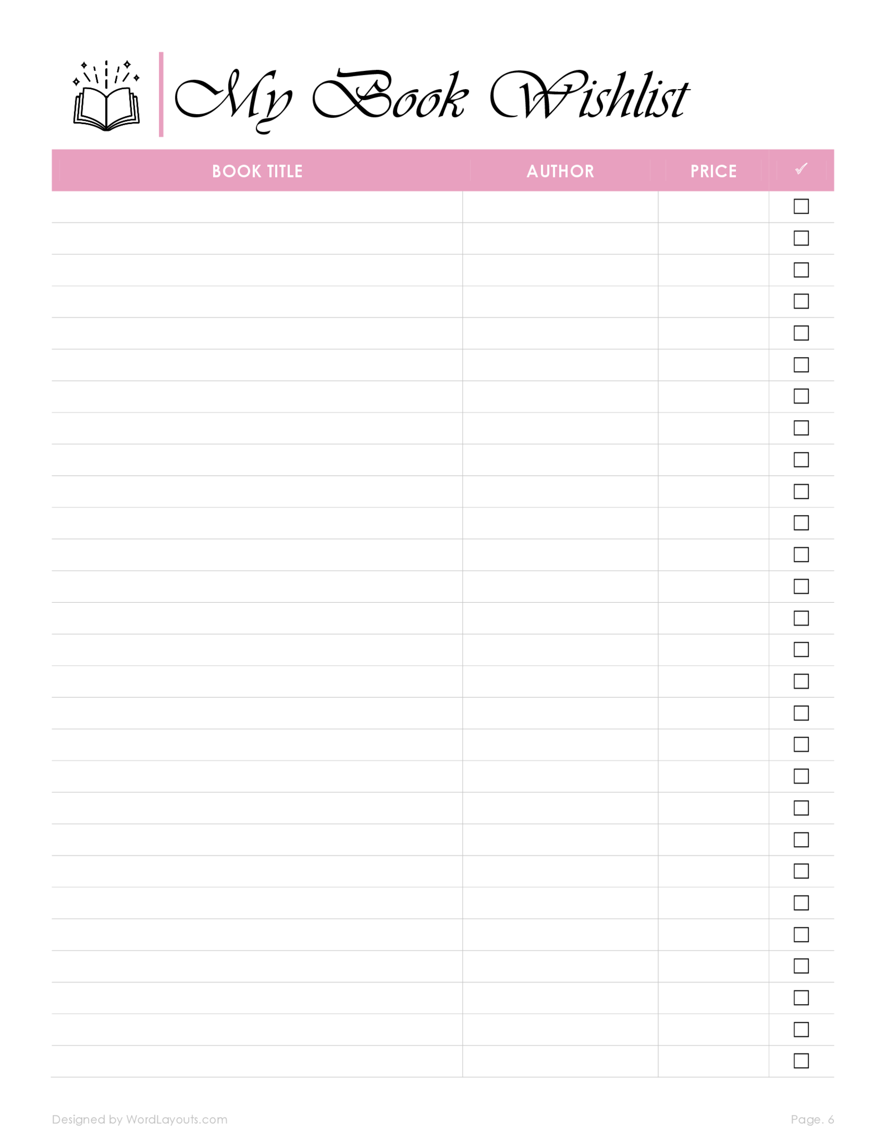 Free Reading Journal Printable (16 Pages) - WordLayouts free-reading-journal-printable-16-pages-wordlayouts