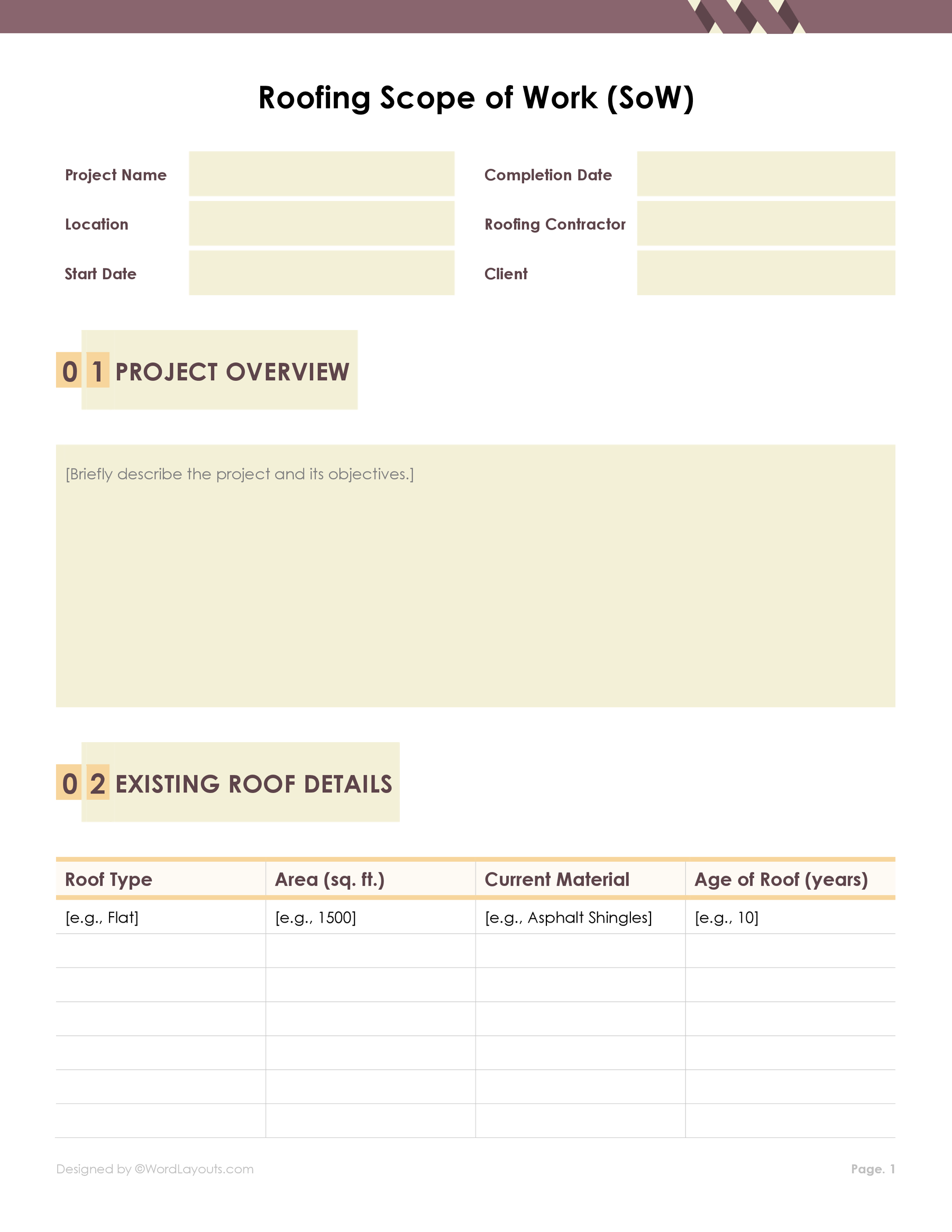 Remodel (Renovation) Scope of Work Template WordLayouts Remodel (Renovation) Scope of Work Template WordLayouts