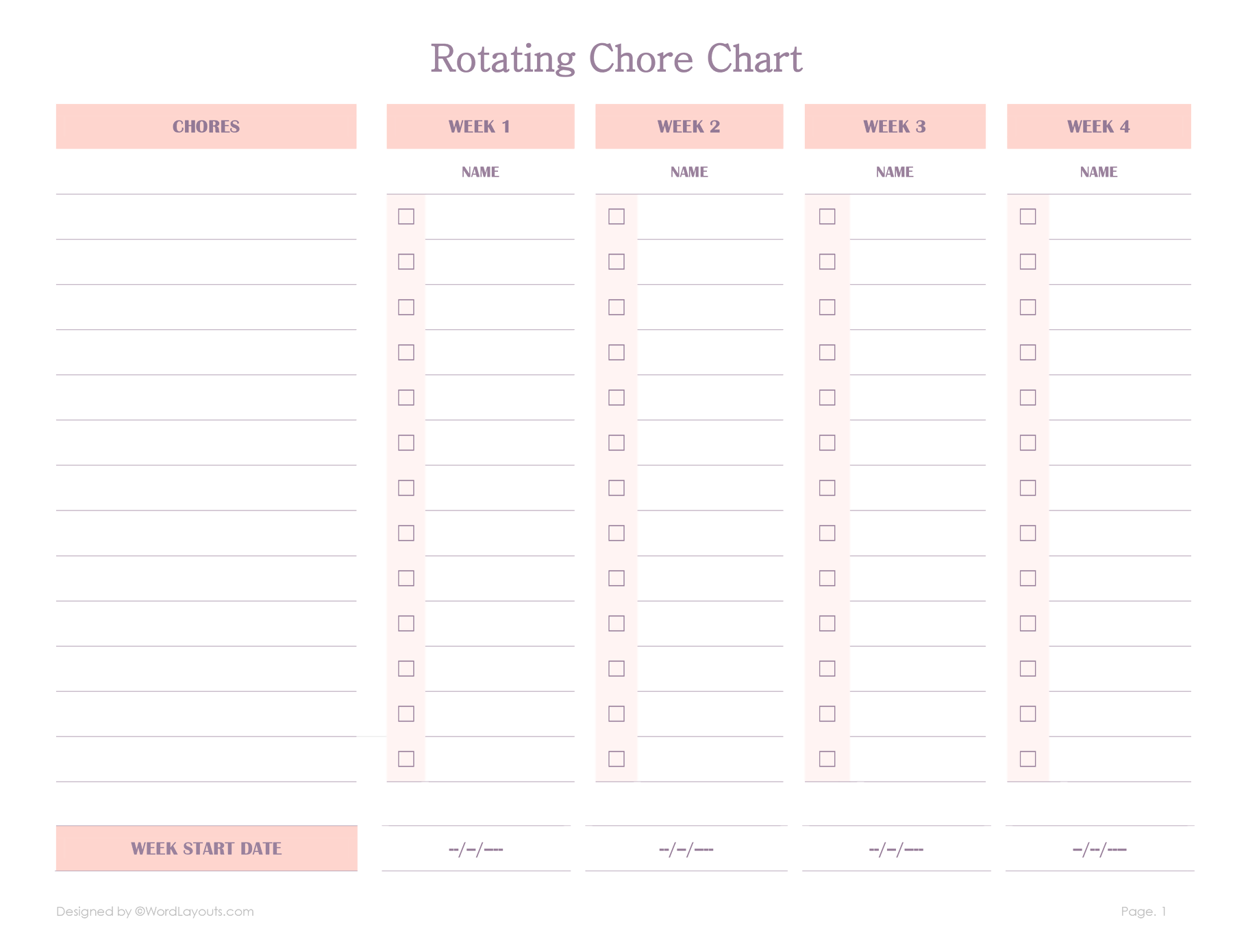 Printable Allowance Chore Chart Template WordLayouts Printable Allowance Chore Chart Template WordLayouts