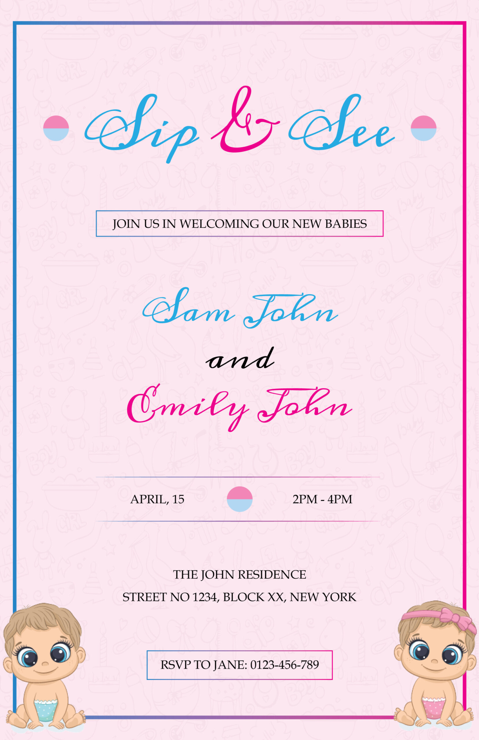 Sip & See Invitation Template - WordLayouts free-sip-and-see-invitation-templates-wordlayouts