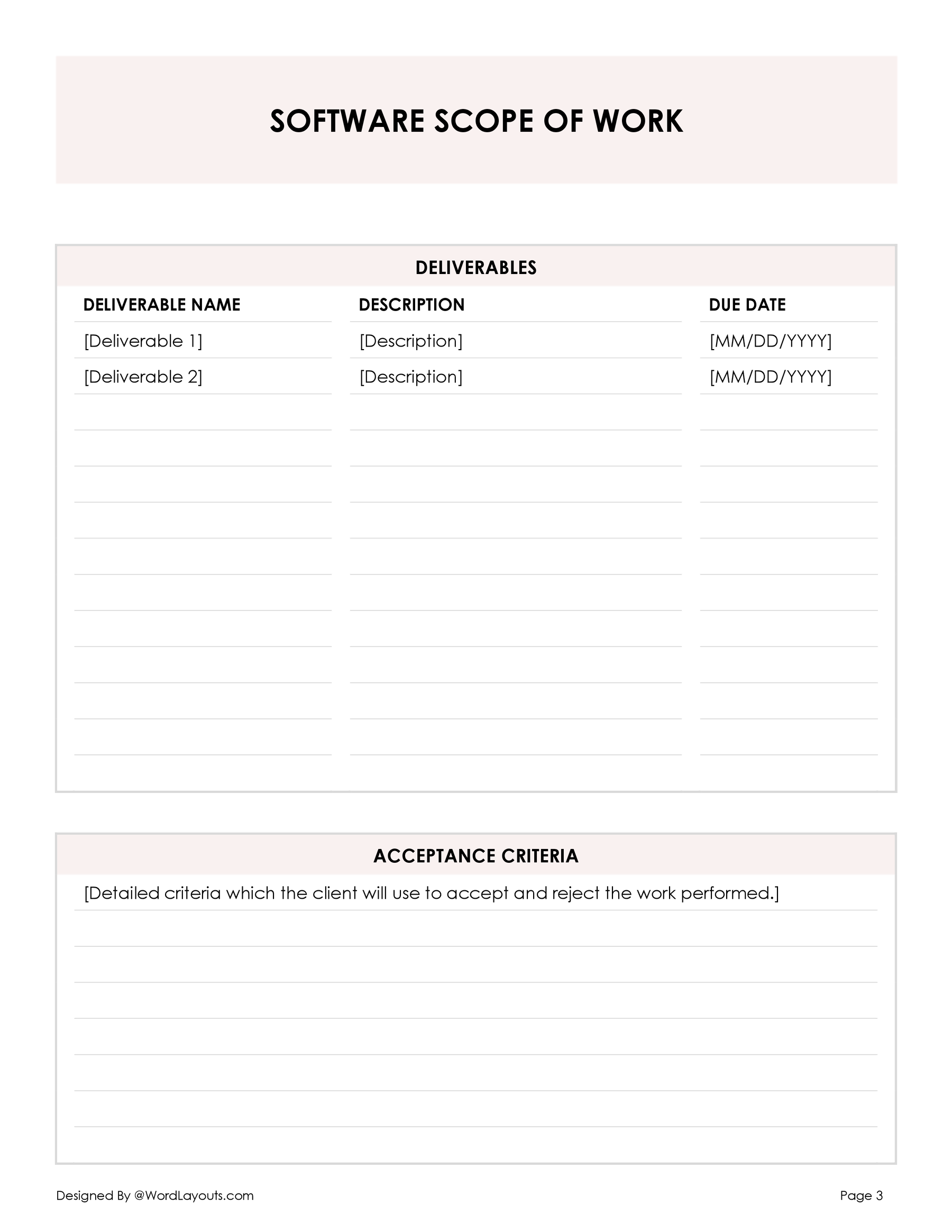 Software Development Scope of Work Template - WordLayouts