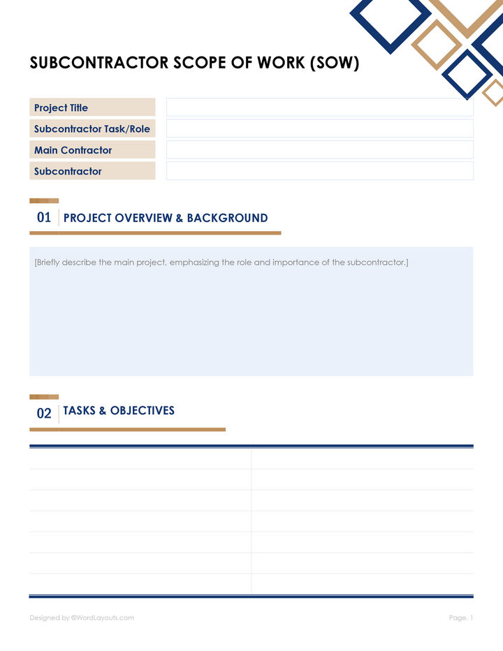 Engineering Scope of Work Template - WordLayouts