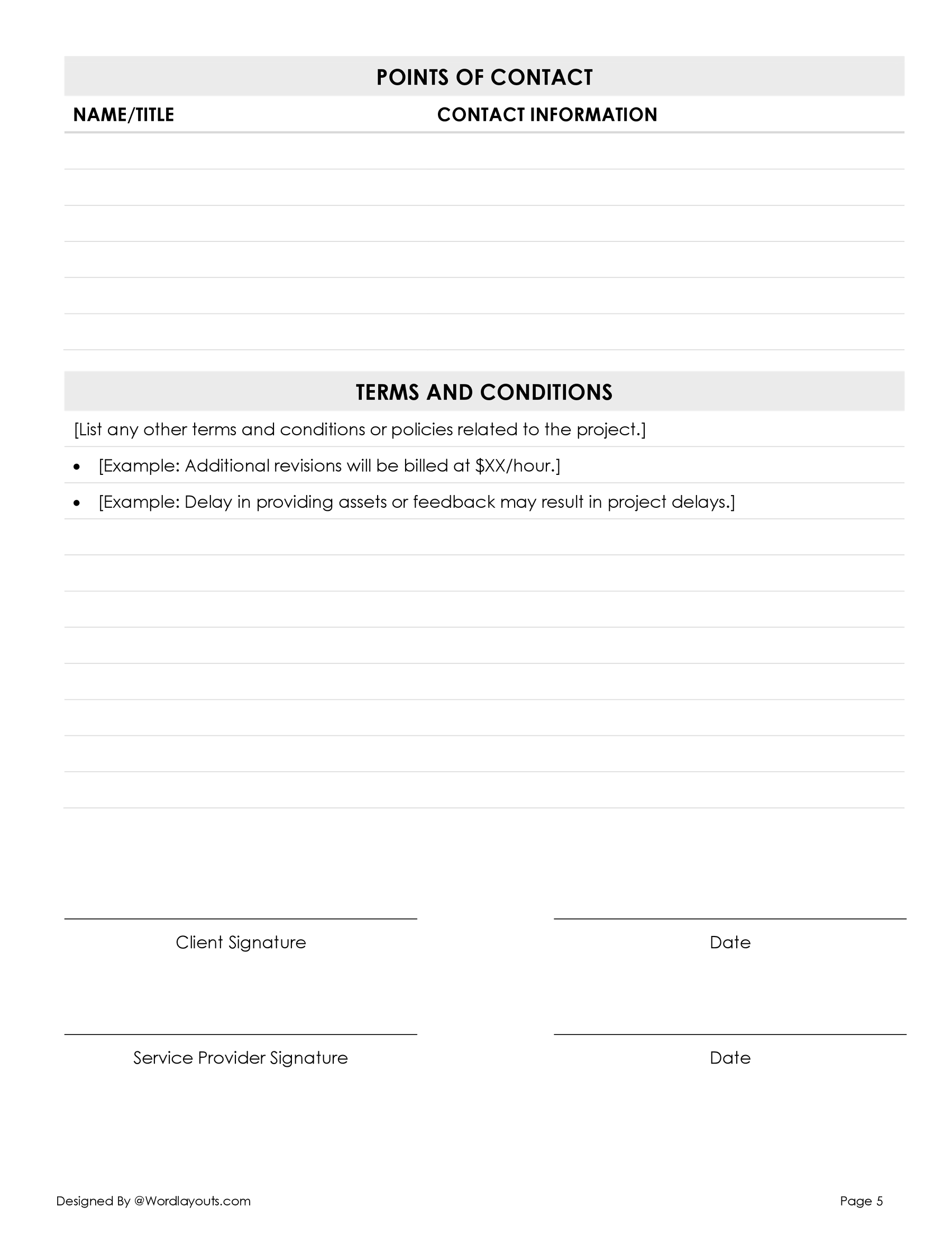 Website Development Scope of Work Template - WordLayouts