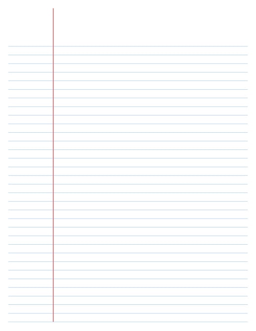 College Ruled Lined Paper Template - Printable - WordLayouts
