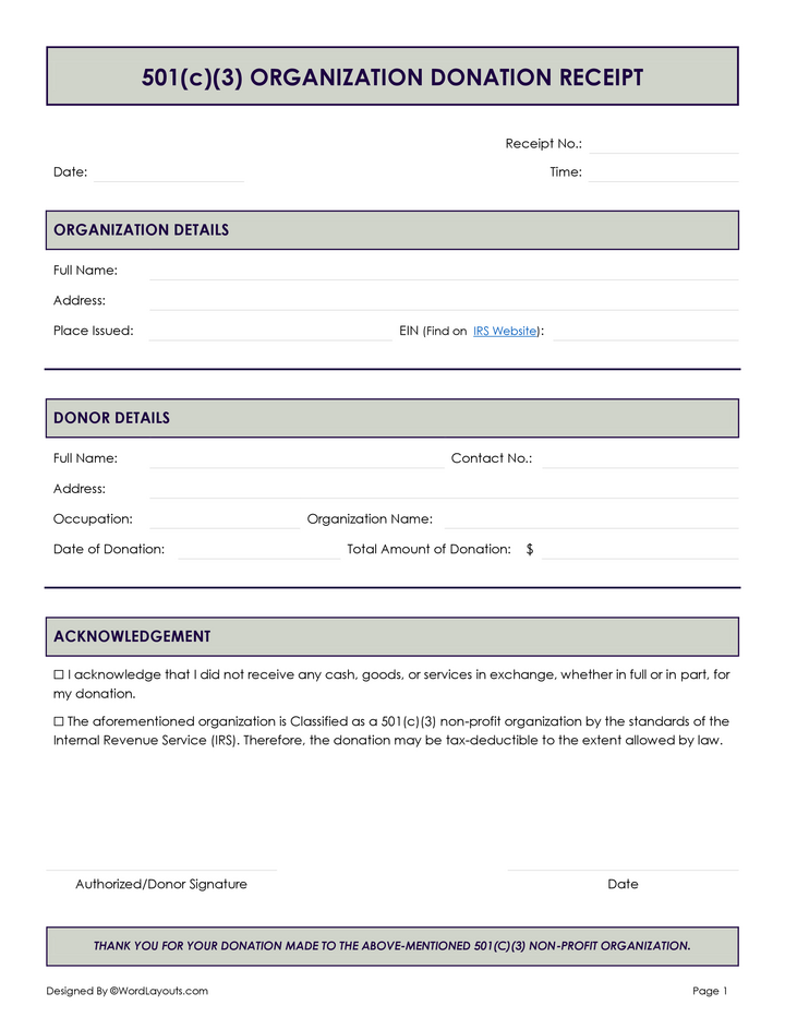 Free Church Donation Receipt Template WordLayouts Free Church Donation Receipt Template WordLayouts