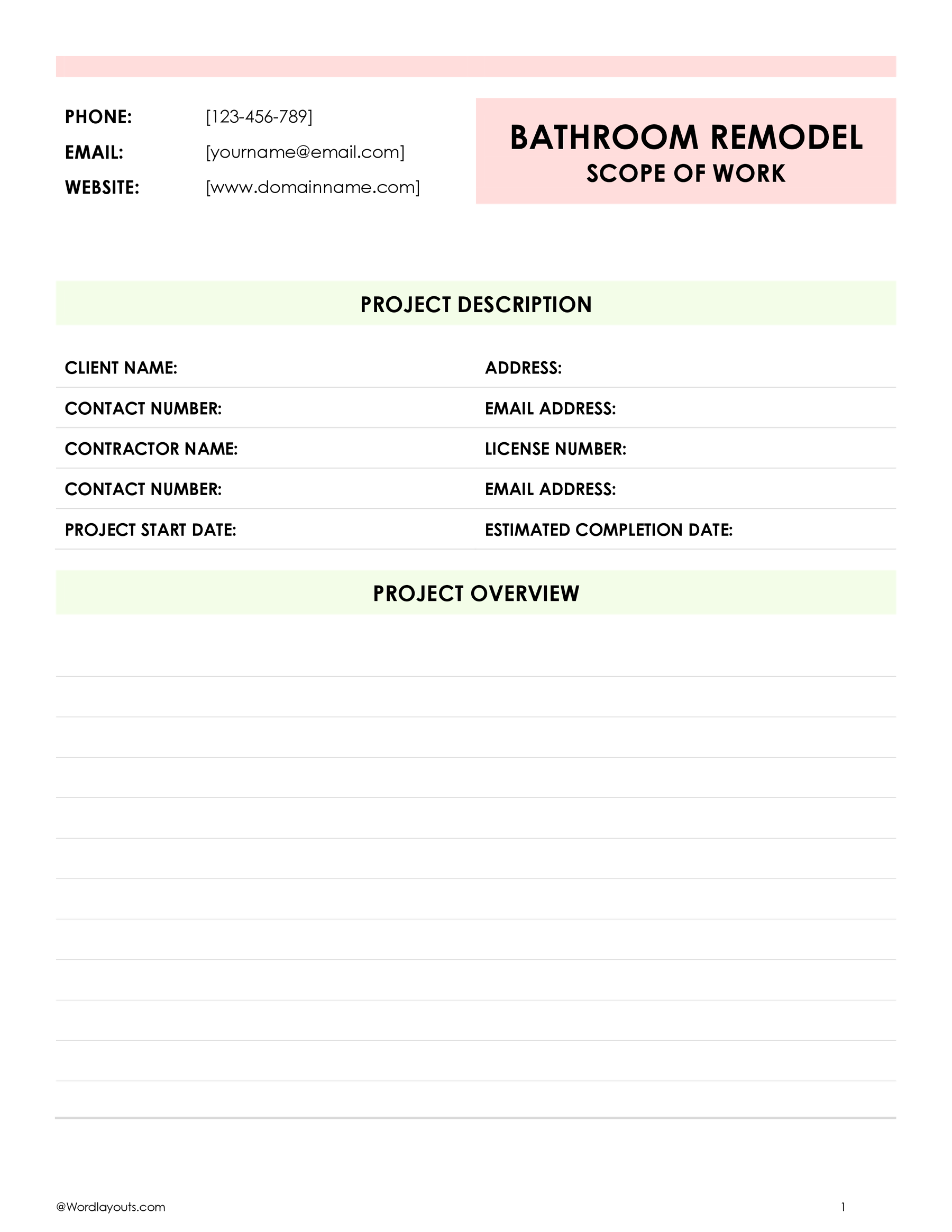 Cleaning Service Scope of Work Template WordLayouts Cleaning Service Scope of Work Template WordLayouts