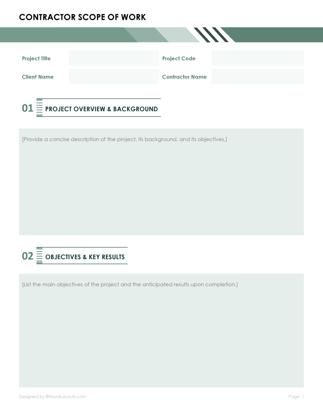 Engineering Scope of Work Template - WordLayouts