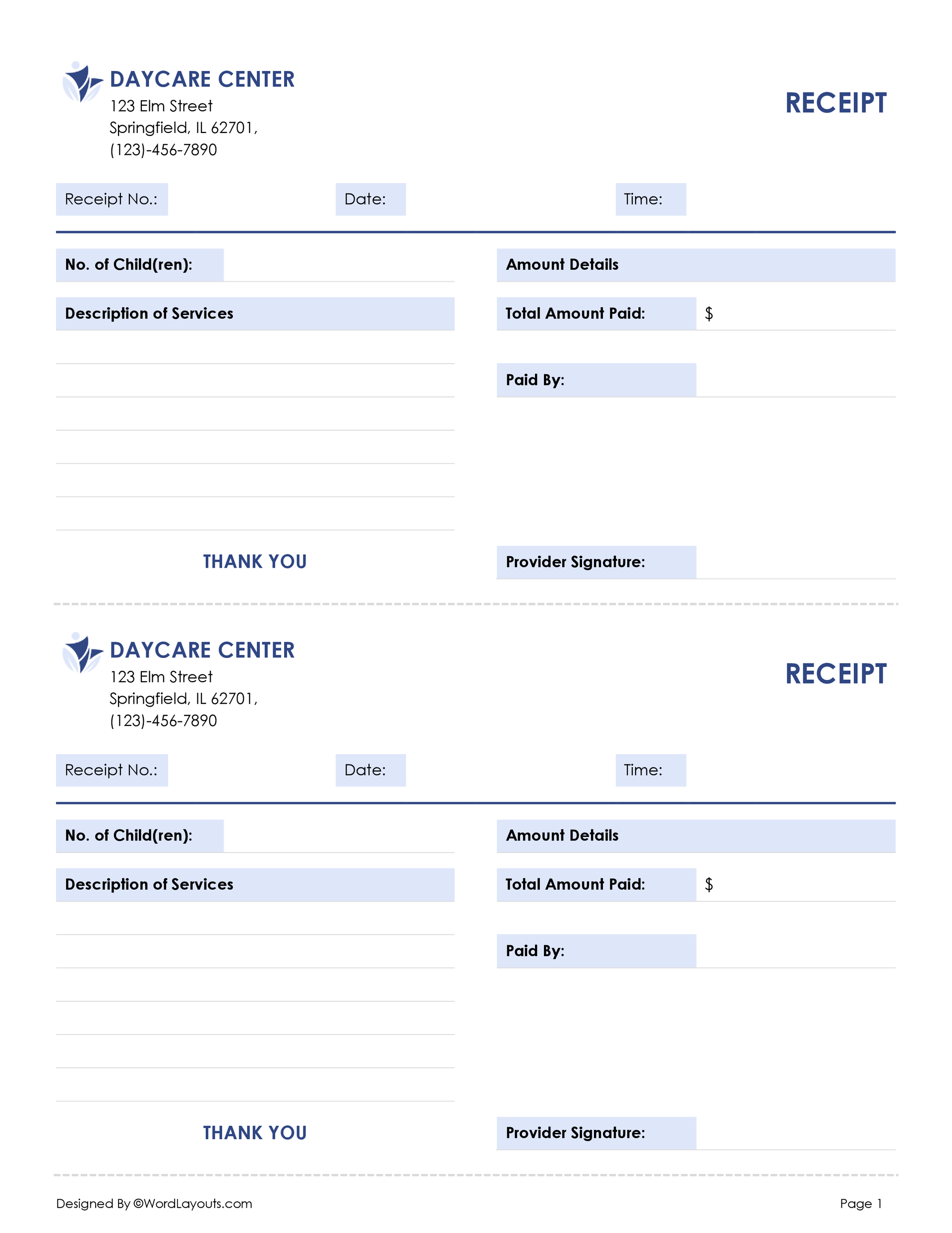 Free Child Care (Daycare) Receipt Templates - WordLayouts free-child-care-daycare-receipt-templates-wordlayouts