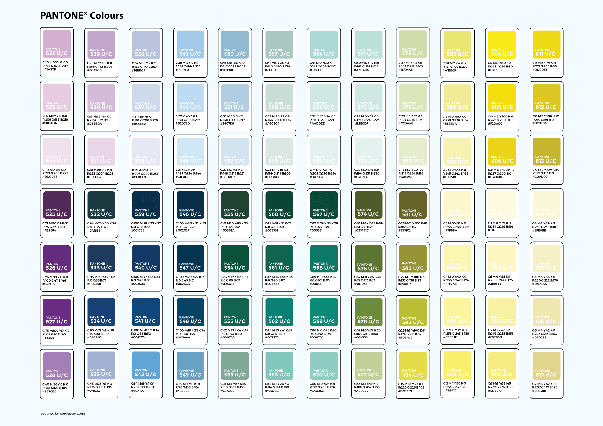 Pantone Color Chart With Codes - PDF - Illustrator - WordLayouts