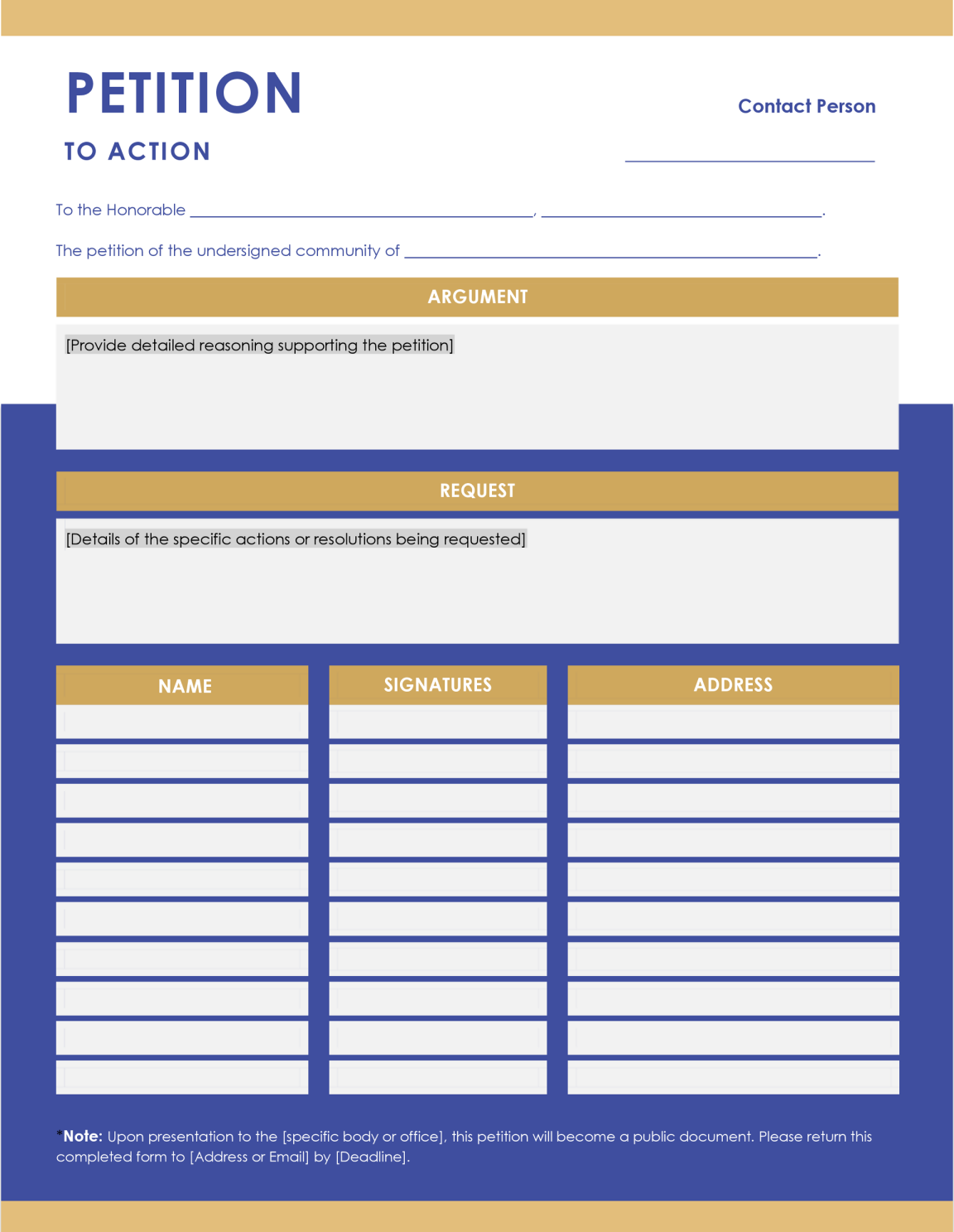 Petition Template for Signatures WordLayouts Petition Template for Signatures WordLayouts