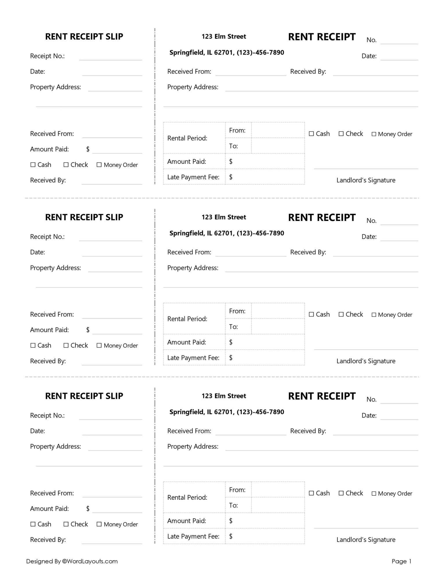 Free Rent Receipt Templates (Word, Google Docs)