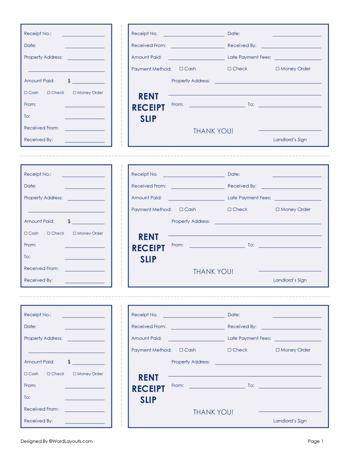 Free Rent Receipt Templates (Word, Google Docs)