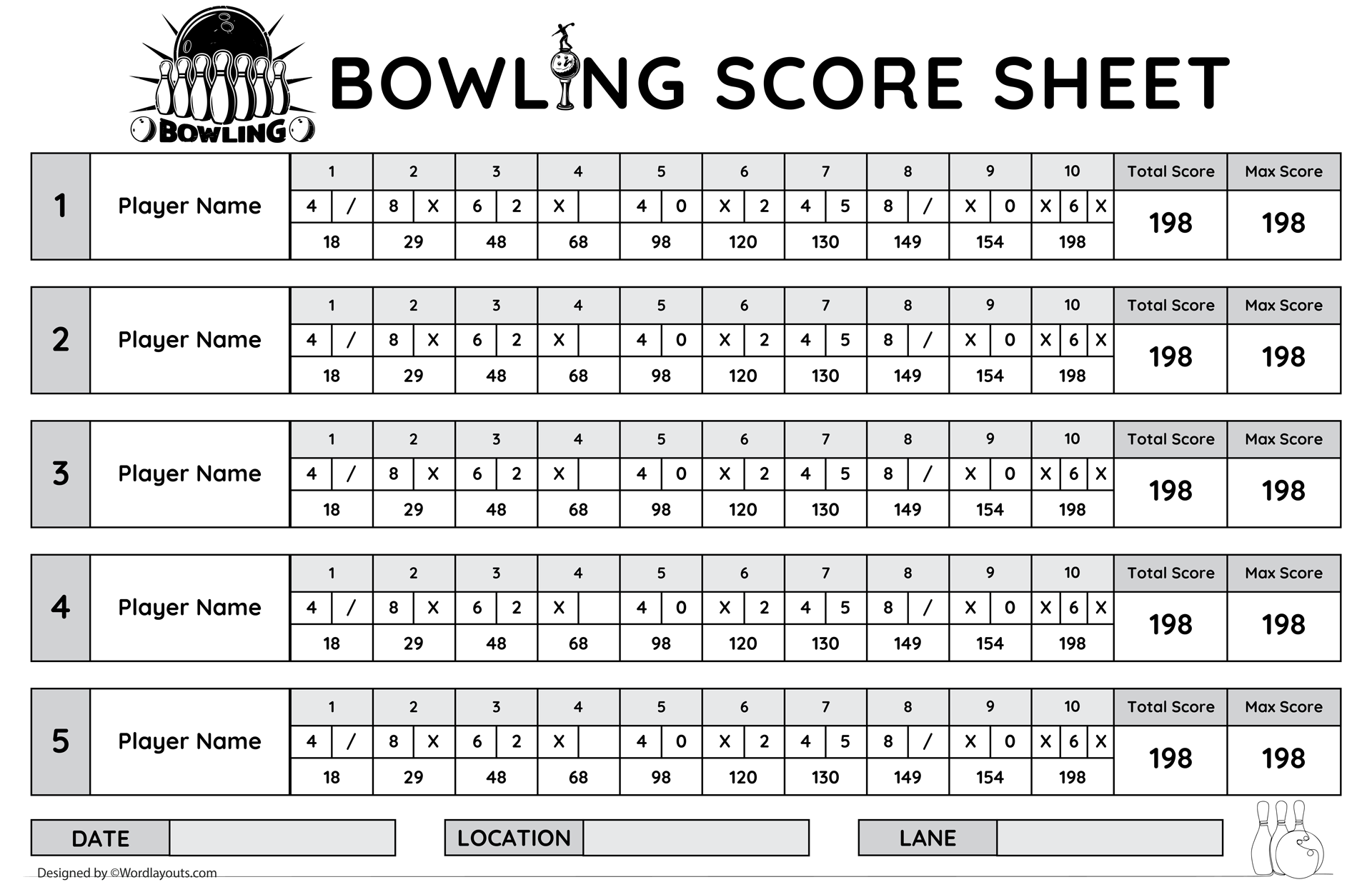 5 Player Bowling Score Sheet Template WordLayouts 5-player-bowling-score-sheet-template-wordlayouts
