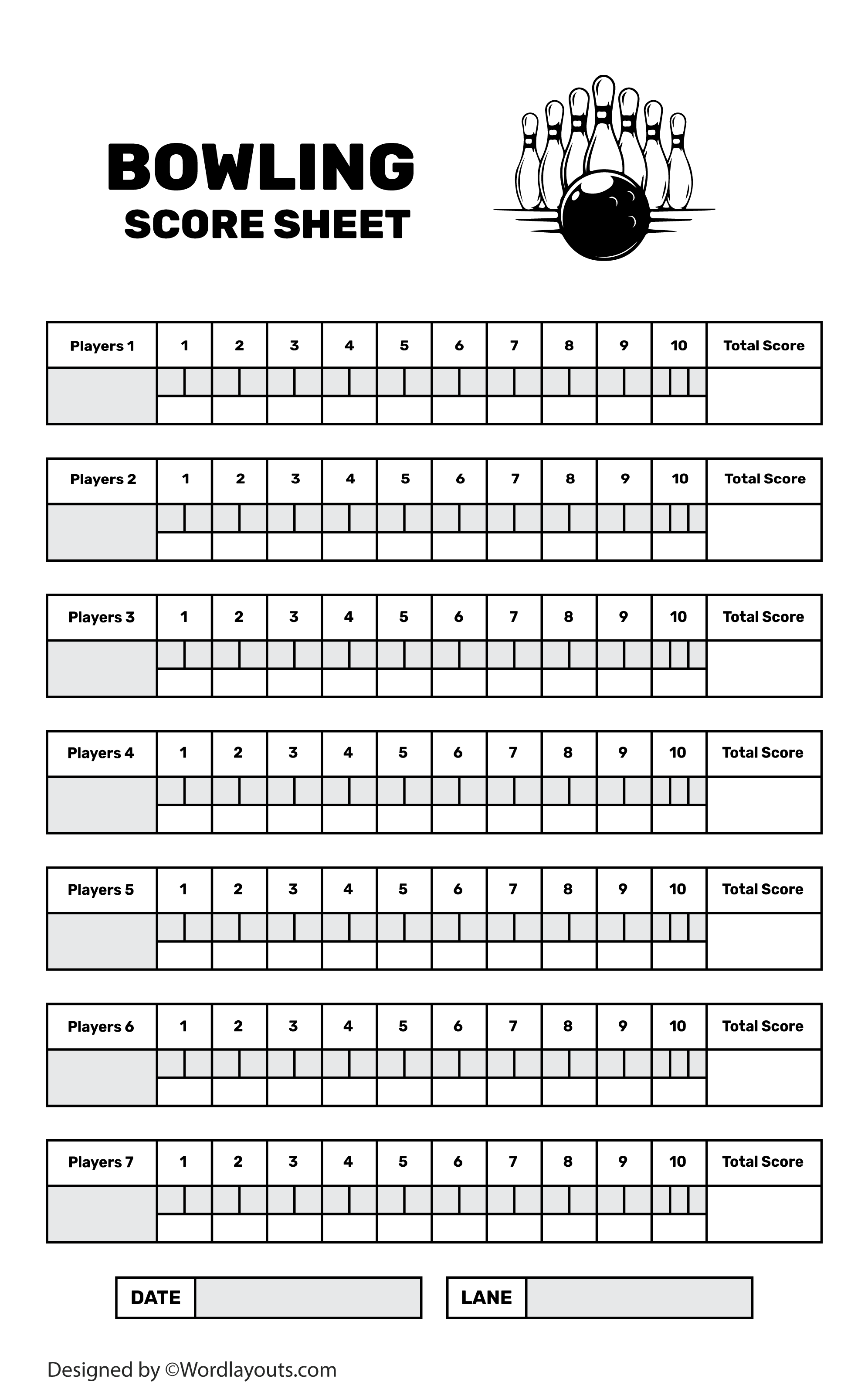 Printable Bowling Score Sheet Template WordLayouts Printable Bowling Score Sheet Template WordLayouts