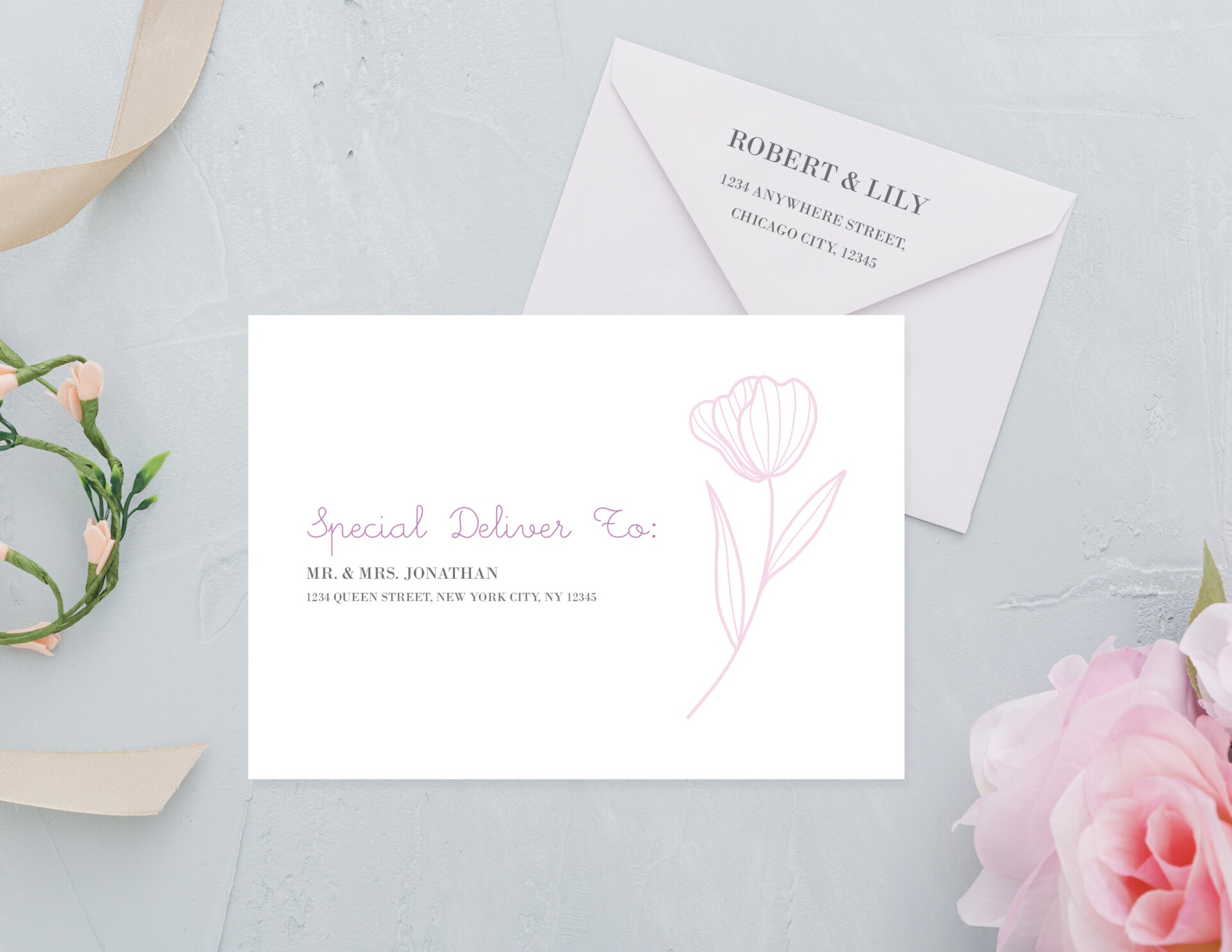 Luxurious Pink and Gold Wedding Envelope Address Template WordLayouts Luxurious Pink and Gold Wedding Envelope Address Template WordLayouts