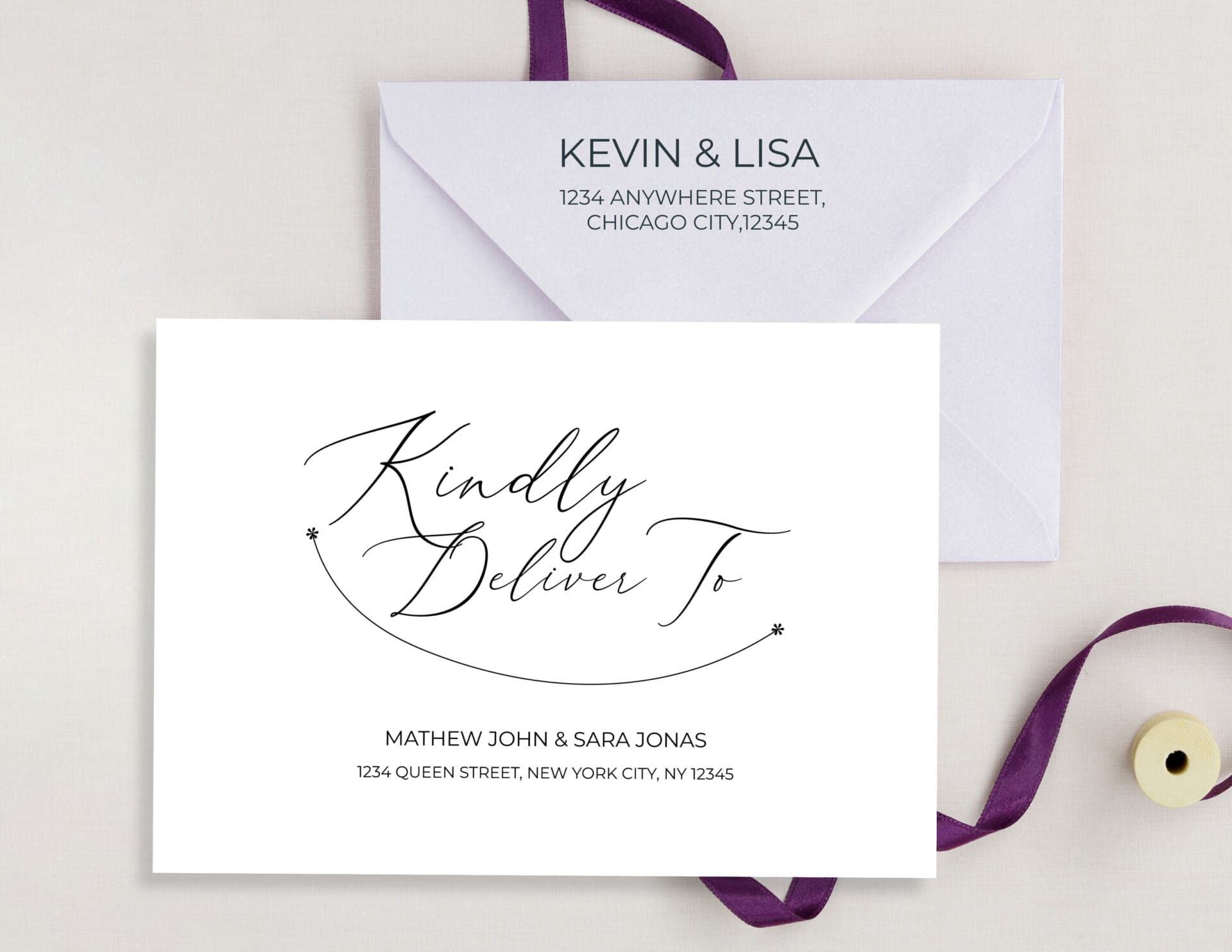 Elegant Calligraphy Wedding Envelope Address Template WordLayouts