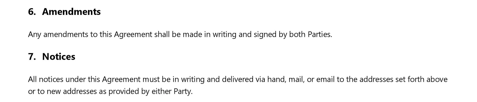 Amendments and Notices in Release of Liability and Indemnity Agreement Template.