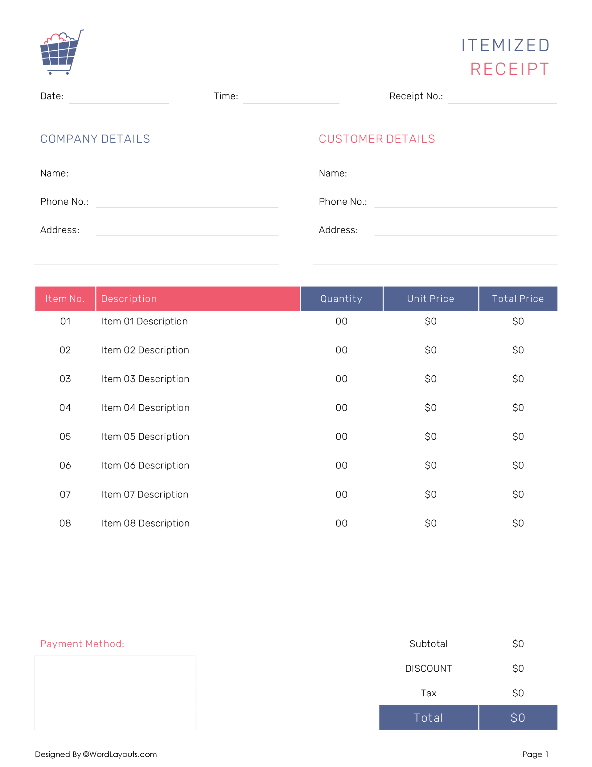 Simple Itemized Sales Receipt WordLayouts simple-itemized-sales-receipt-wordlayouts