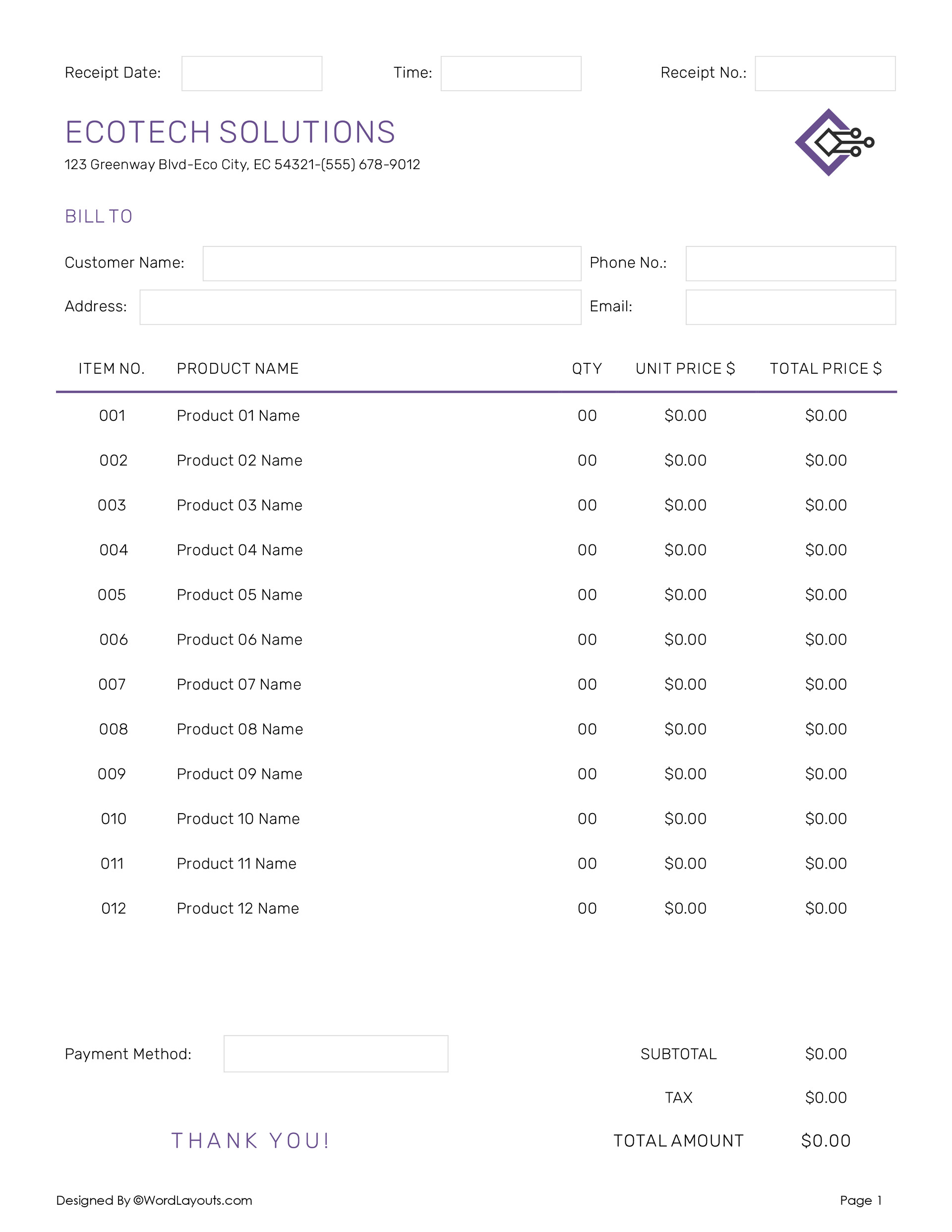 Free Itemized Receipt Templates Edit Print WordLayouts free-itemized-receipt-templates-edit-print-wordlayouts