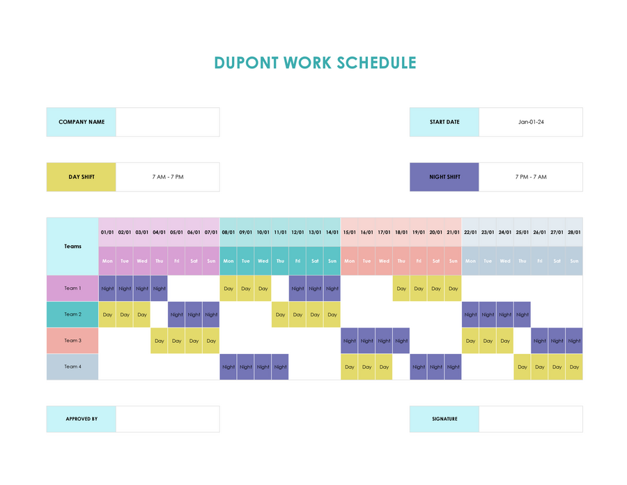 Free 8Hour Shift Schedule Template for Excel