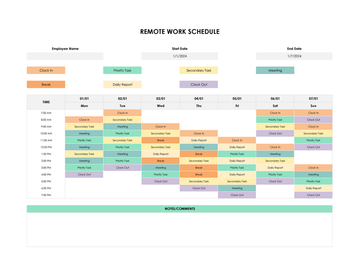Free Shift / Rotation Schedules for Excel and GSheets