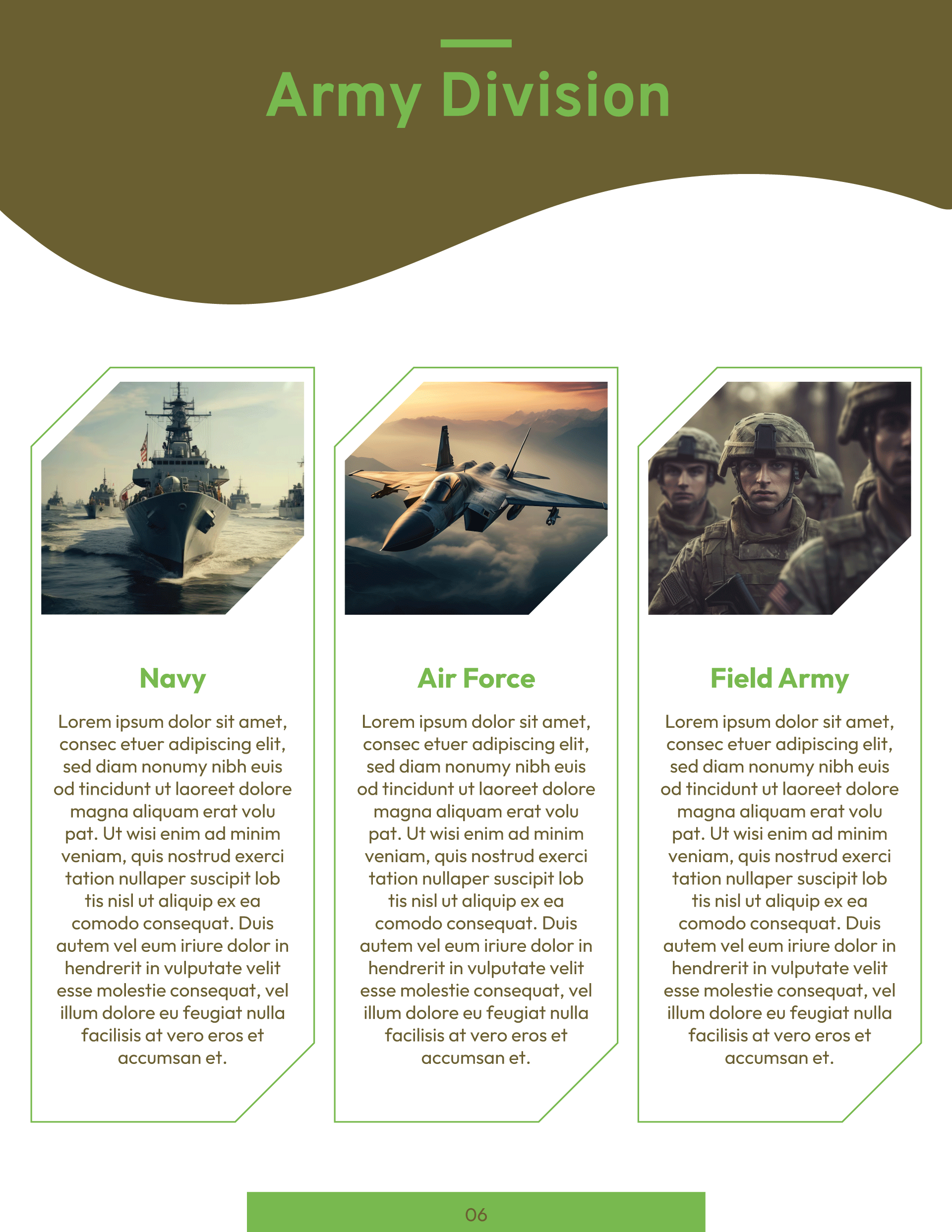 Army White Paper Template - WordLayouts