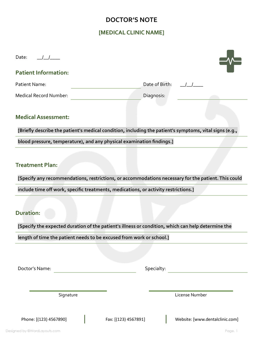 Return to Work Doctor s Note Template WordLayouts Return to Work Doctor s Note Template WordLayouts