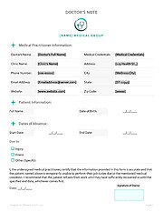 Free OB/GYN Doctor’s Note Template - WordLayouts