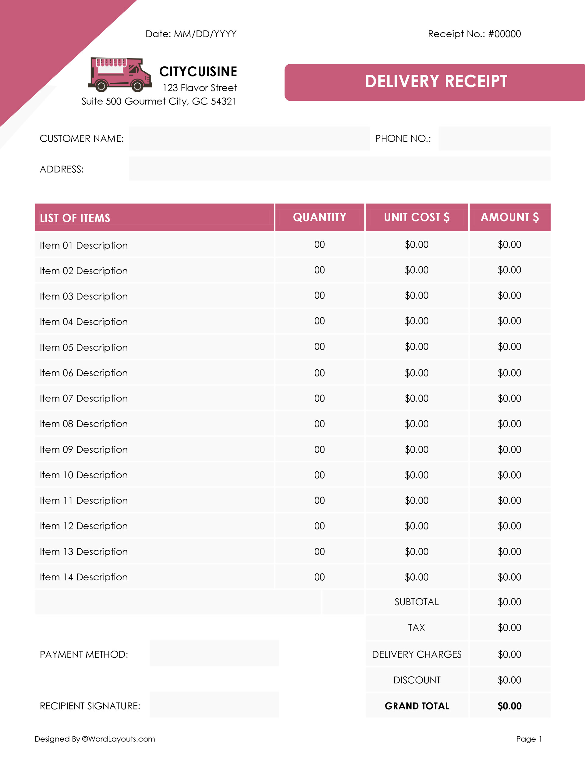 Free 7 Delivery Receipt Examples Samples In Google Docs Google