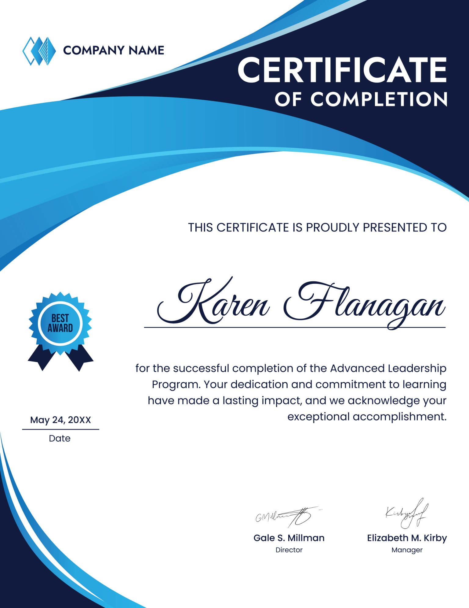 Free Award Certificate Templates (Edit Online & Print) WordLayouts