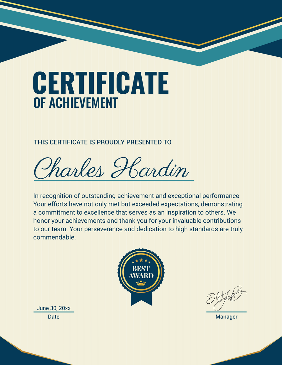 Teamwork Collaboration Award Certificate Template (Landscape) - WordLayouts