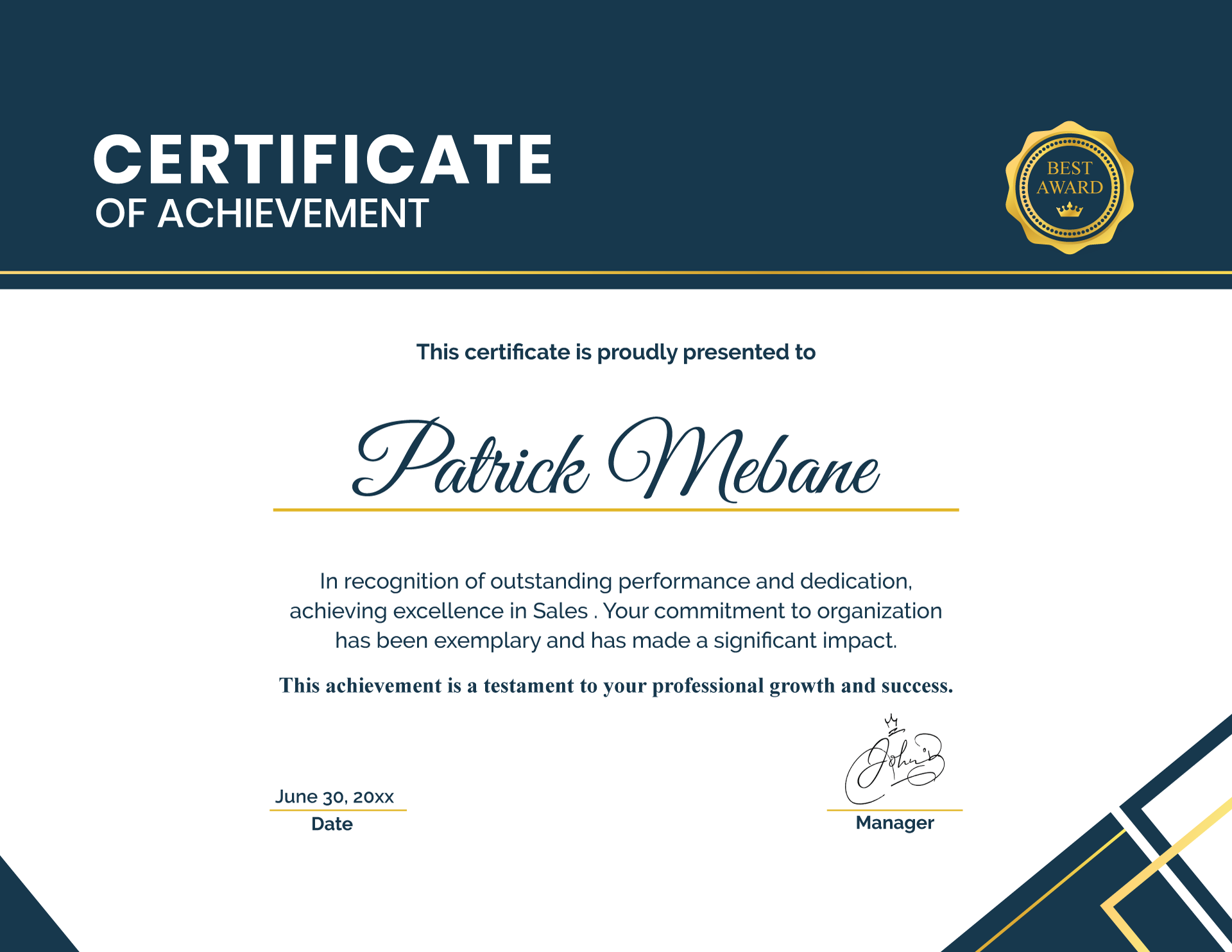 Modern Excellence Award Certificate Template (Landscape) - WordLayouts modern-excellence-award-certificate-template-landscape-wordlayouts