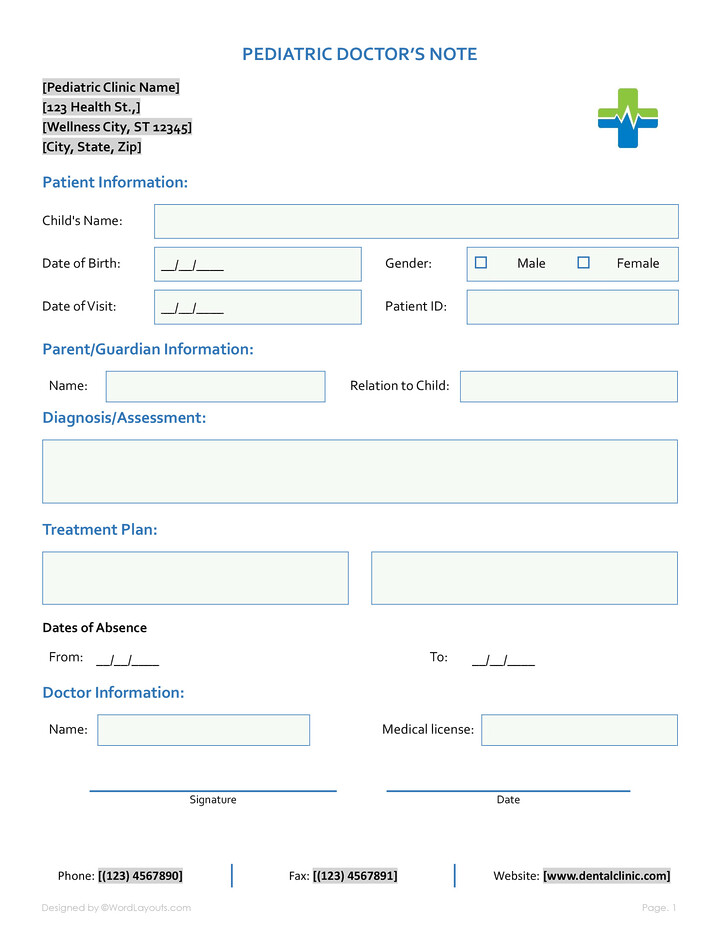 Return to Work Doctor’s Note Template - WordLayouts