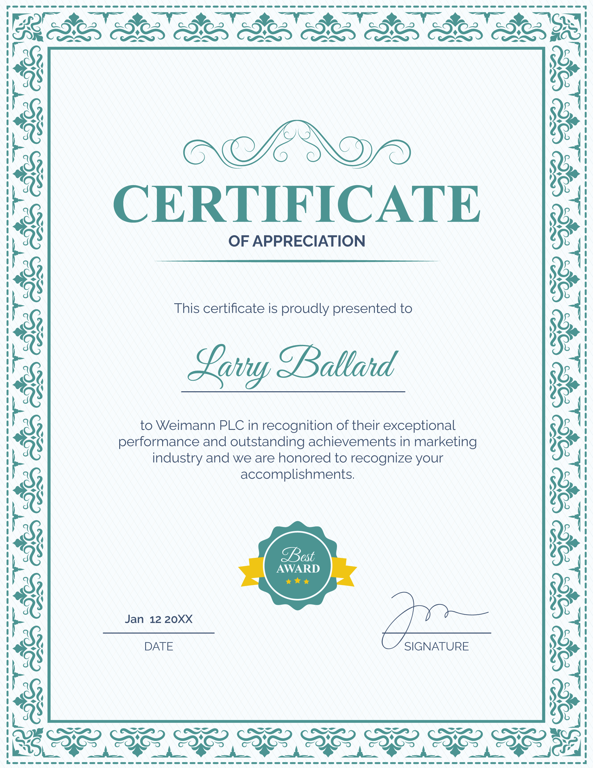 free-appreciation-certificate-templates-to-edit-print for Free Printable Certificates Of Appreciation For Employees Free Appreciation Certificate Templates to Edit & Print for Free Printable Certificates Of Appreciation For Employees
