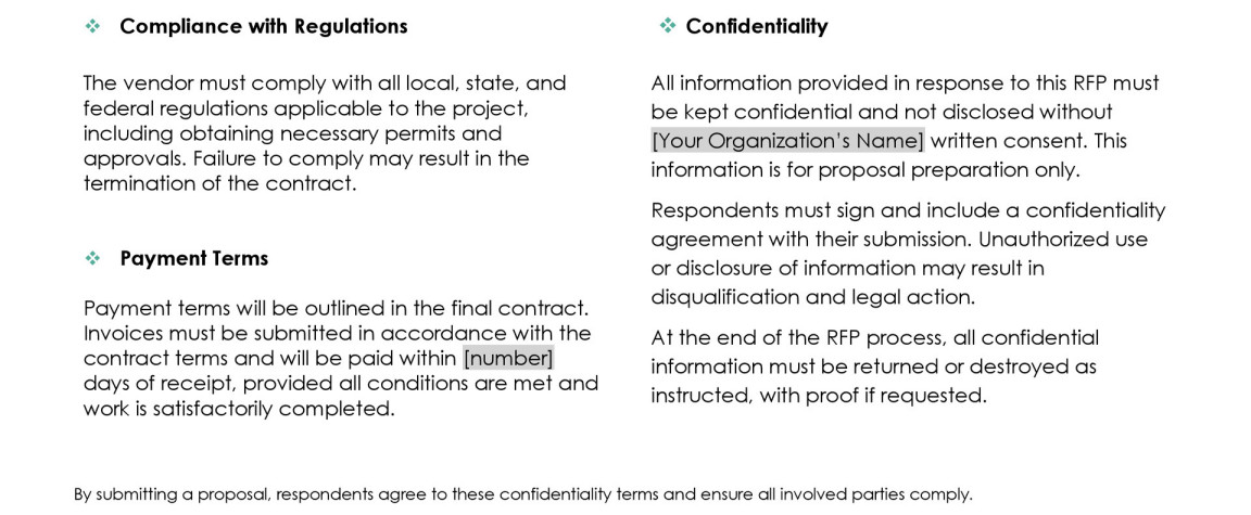 Free Construction RFP Template - GDocs - WordLayouts