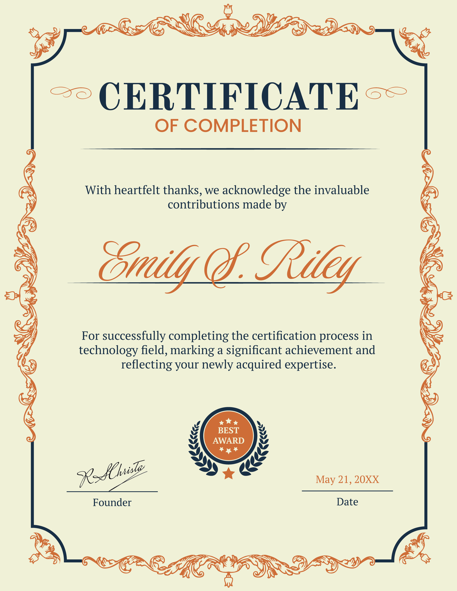 Free Certificate of Completion Templates to Edit & Print free-certificate-of-completion-templates-to-edit-print